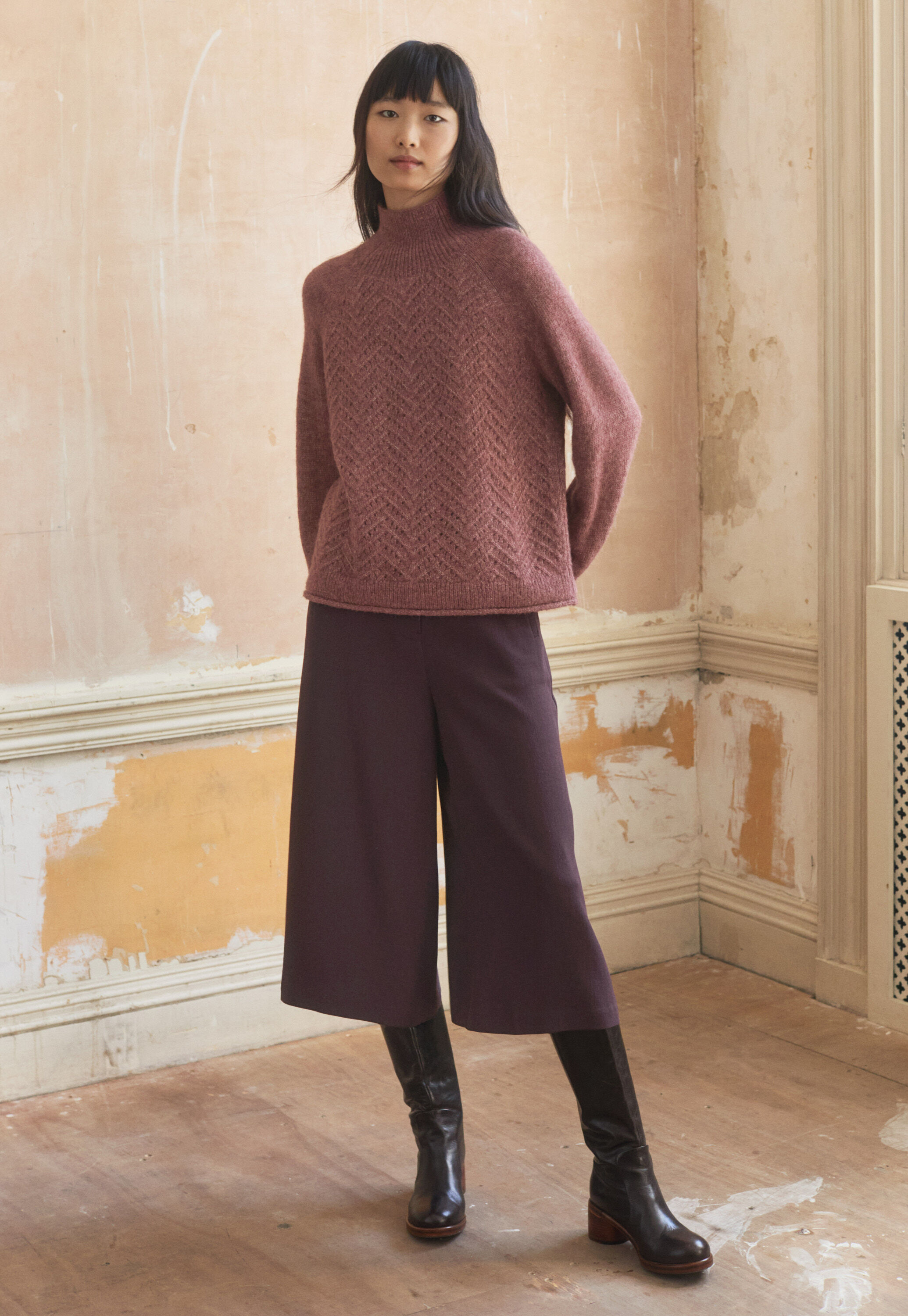 Cable-stitch sweater