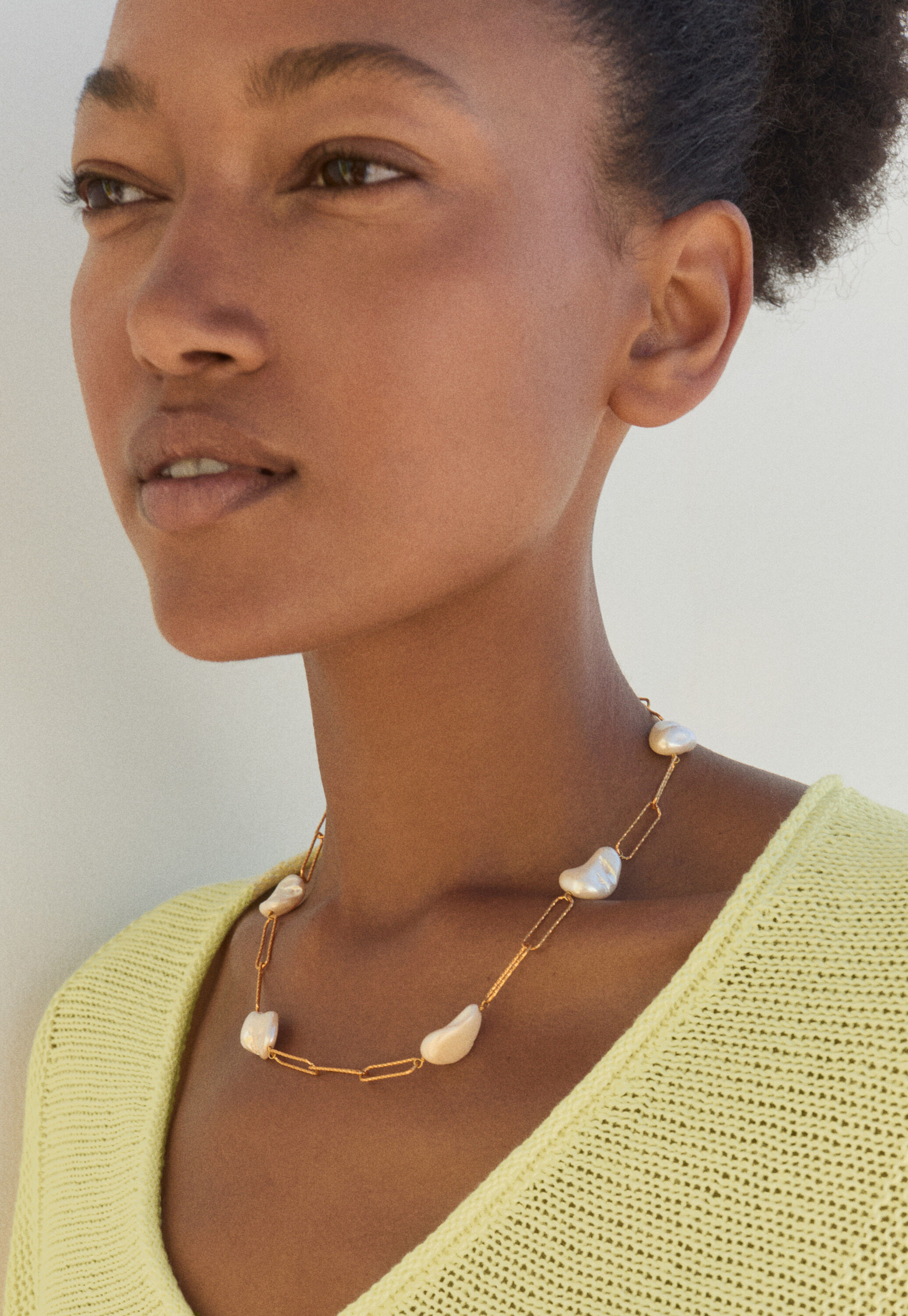 Pearl & chain necklace