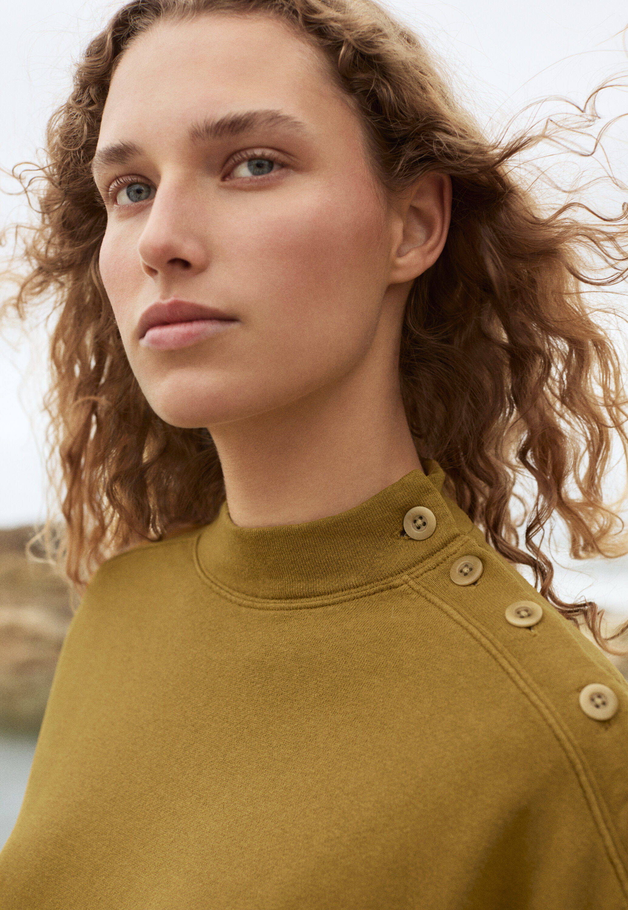 Button-shoulder top