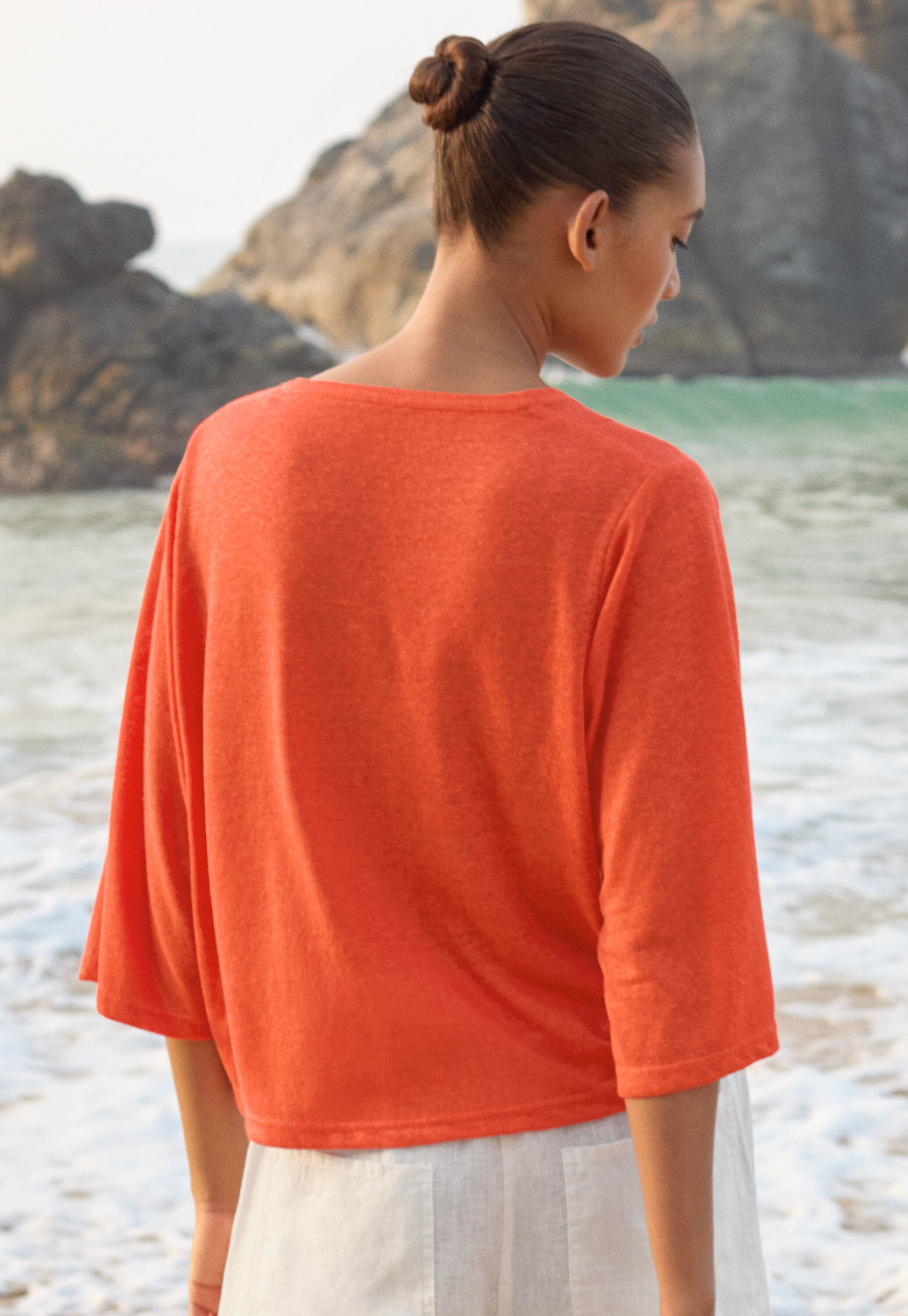 Kimono-style-sleeve jersey top