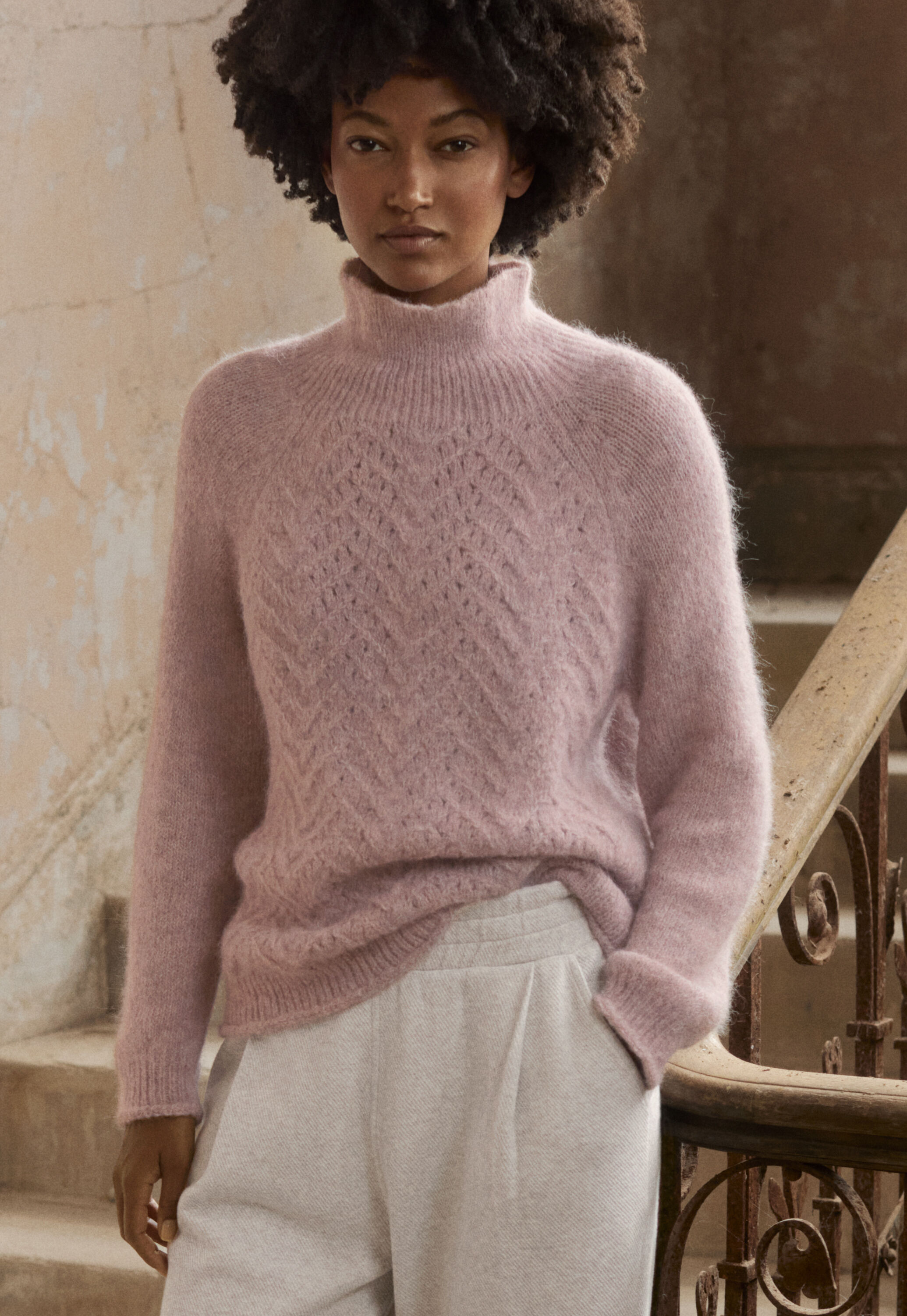 Cable-stitch sweater
