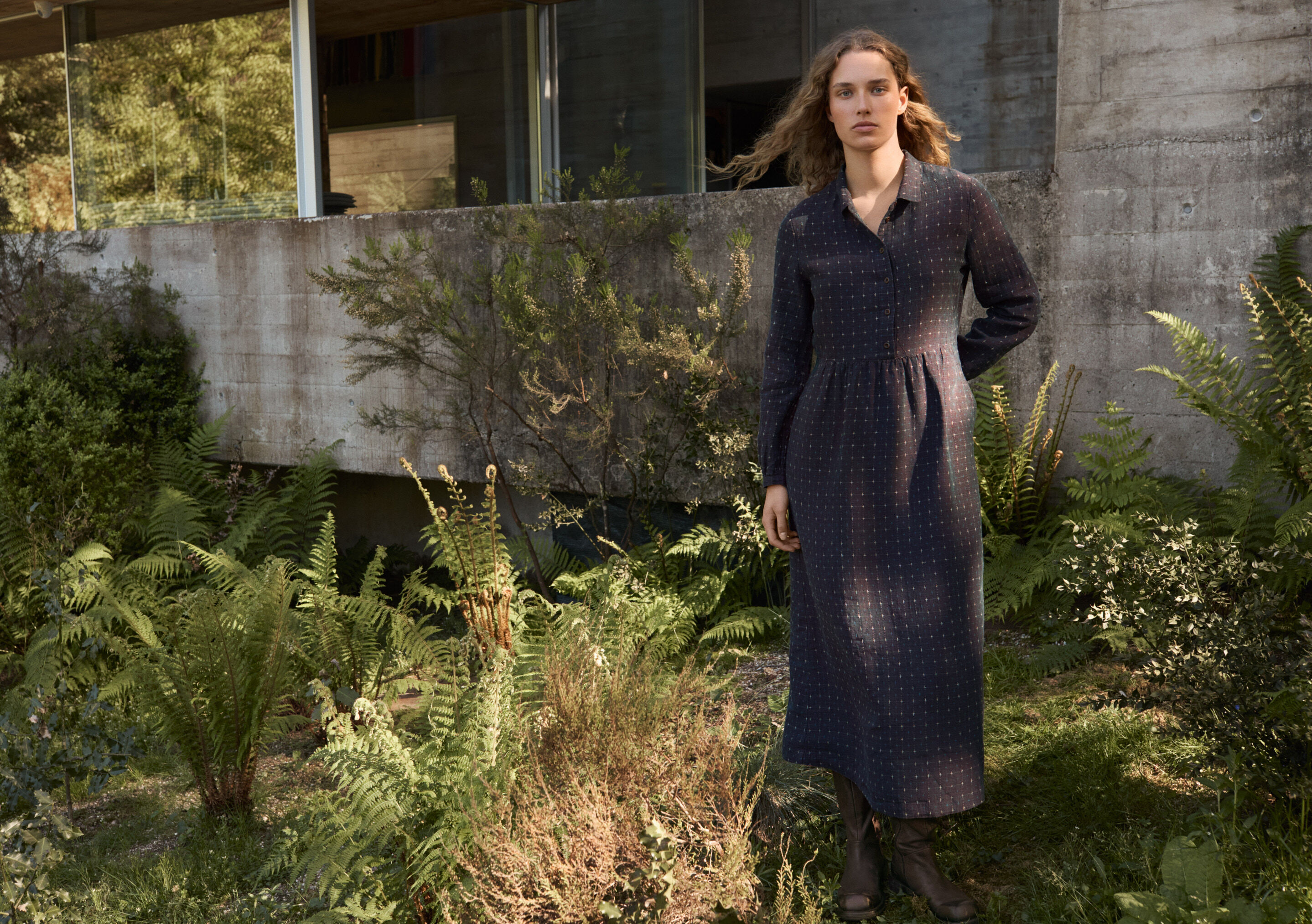 Cross-pattern dress