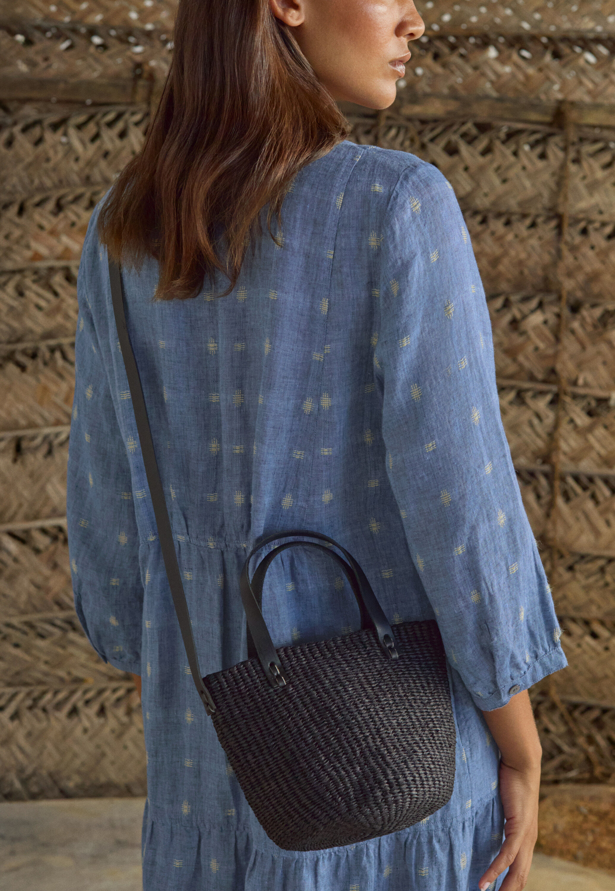Woven cross-body bag