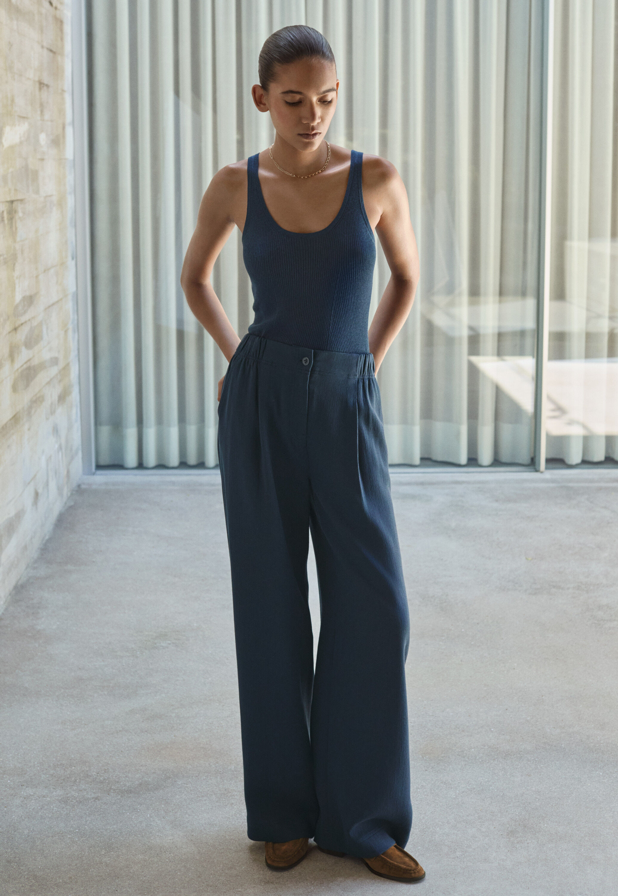 Pleat-front trousers