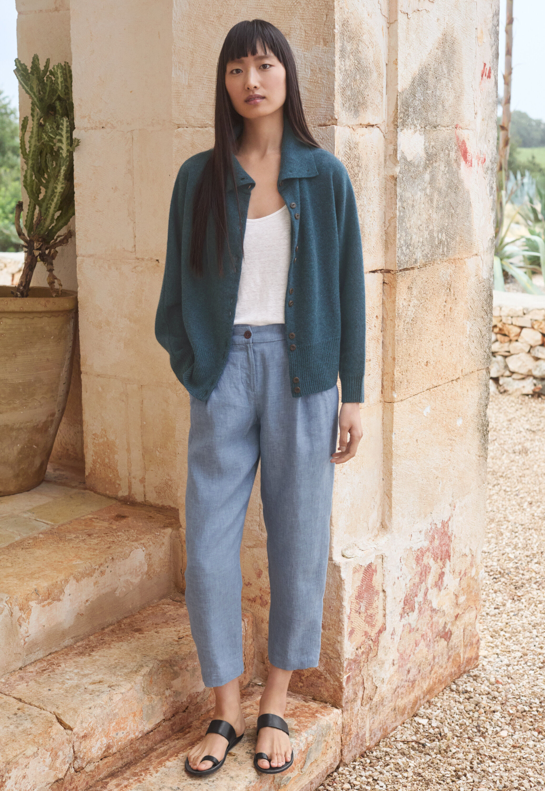 Pleat-front trousers