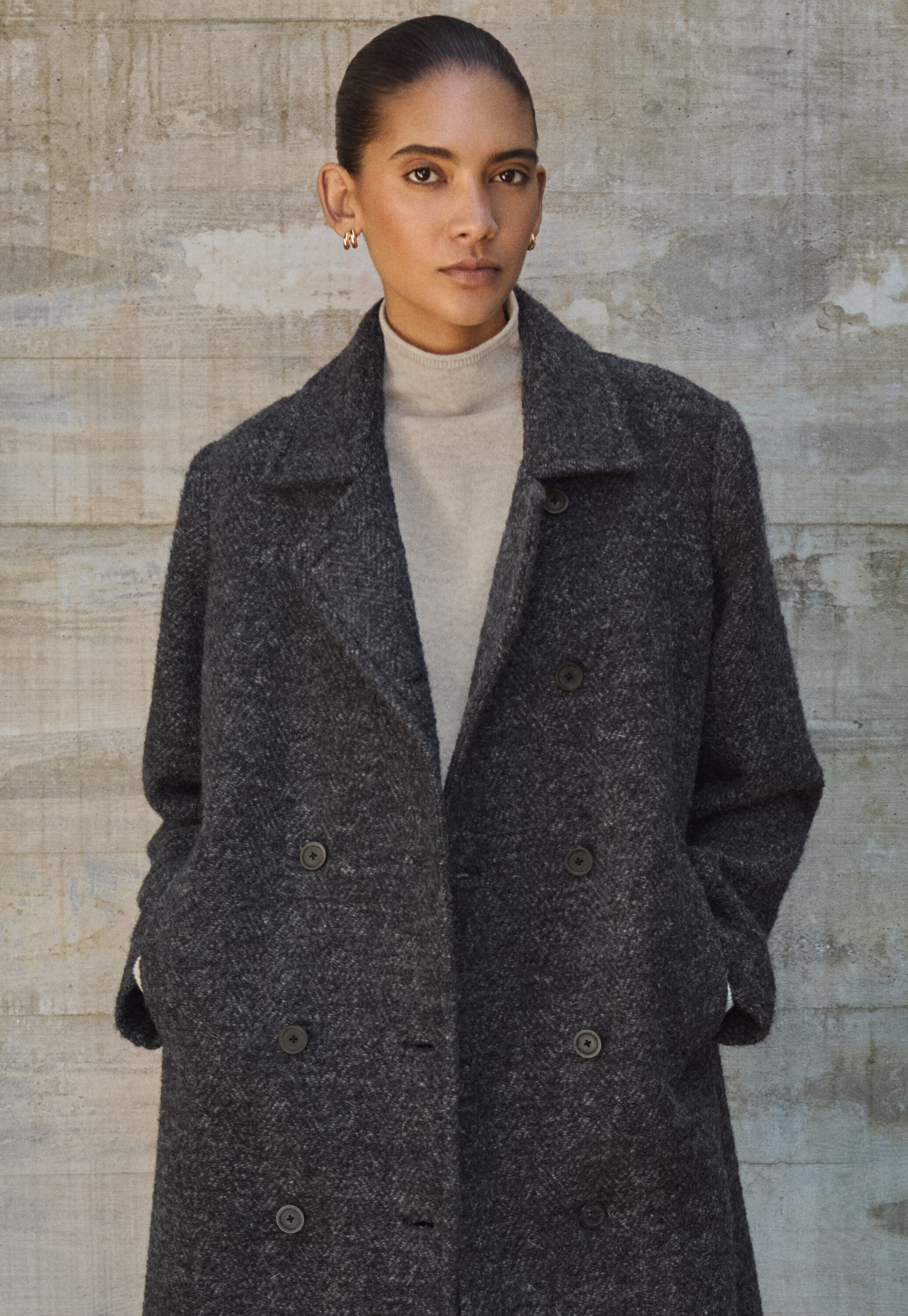 Slim funnel-neck sweater