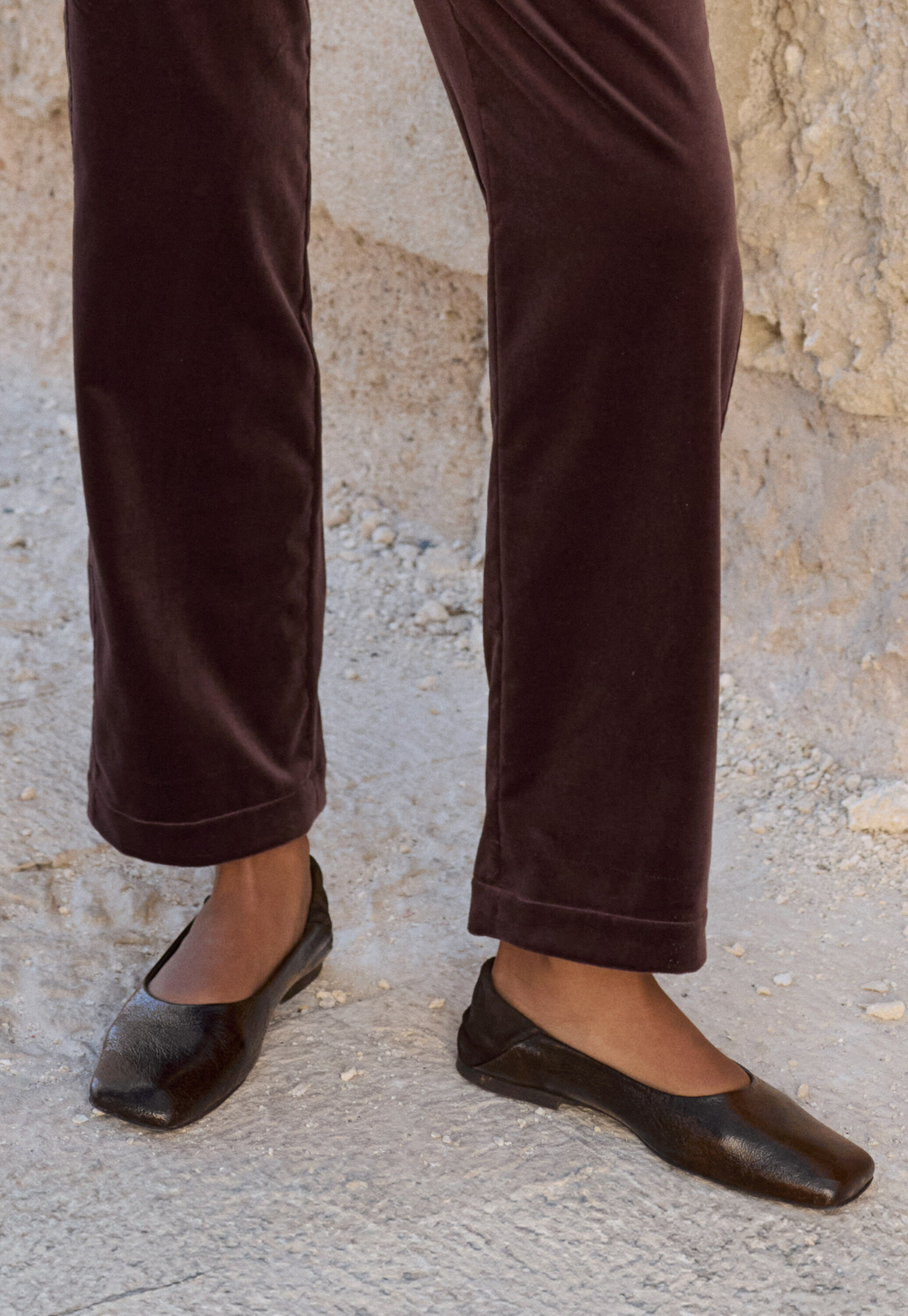 Square-toe pumps, Brown, large