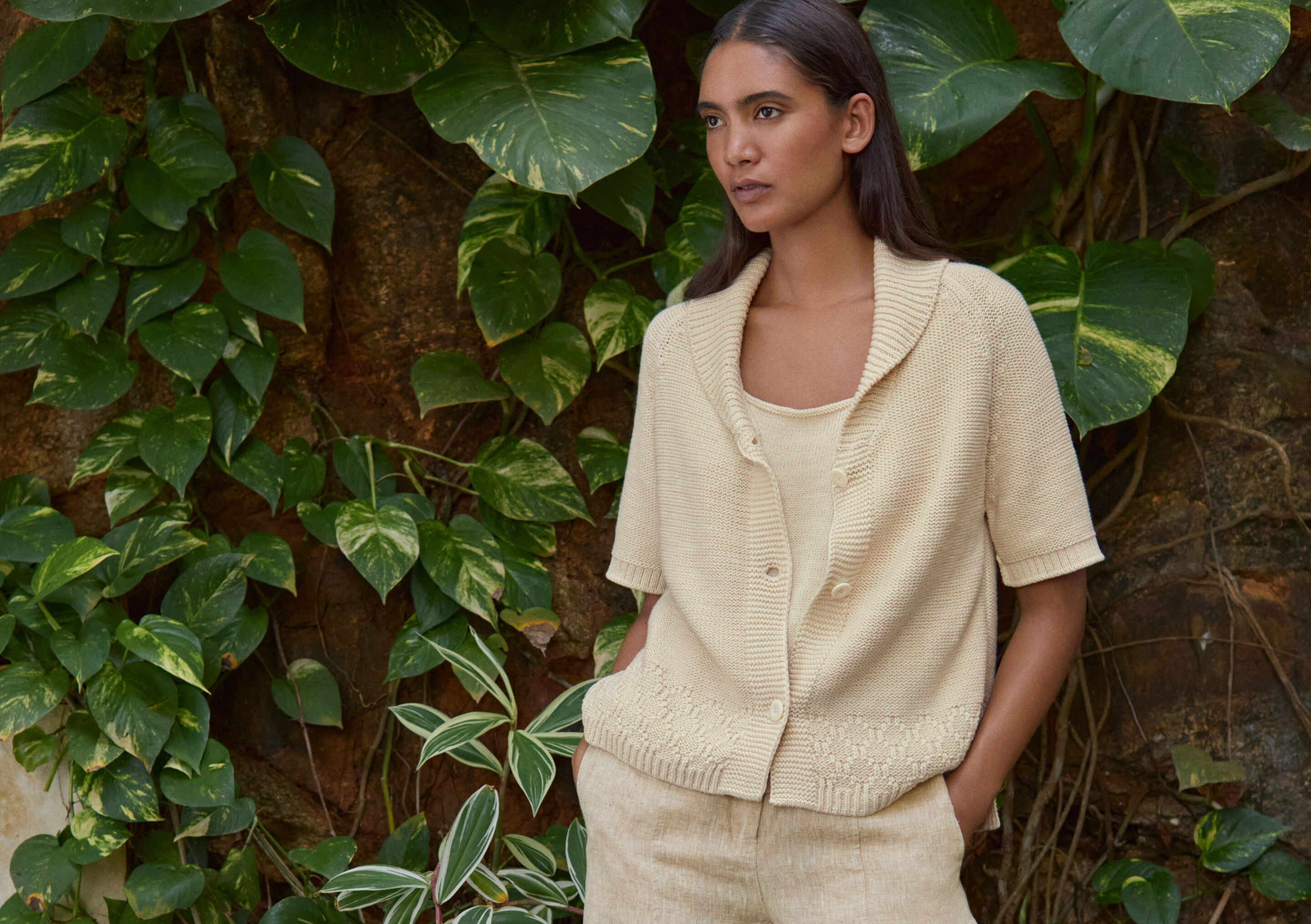 Shawl-collar cardigan