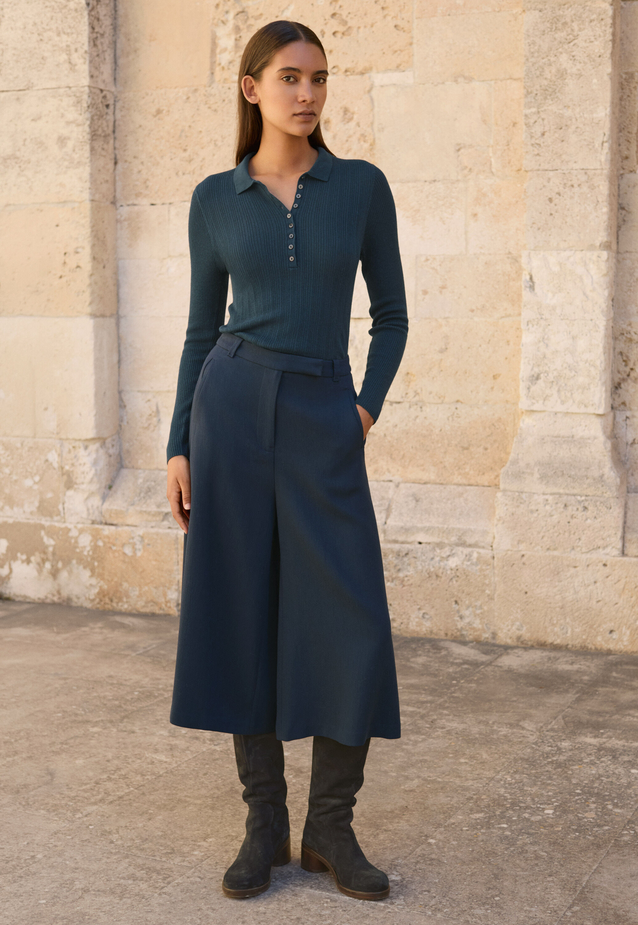 Pleat-front trousers