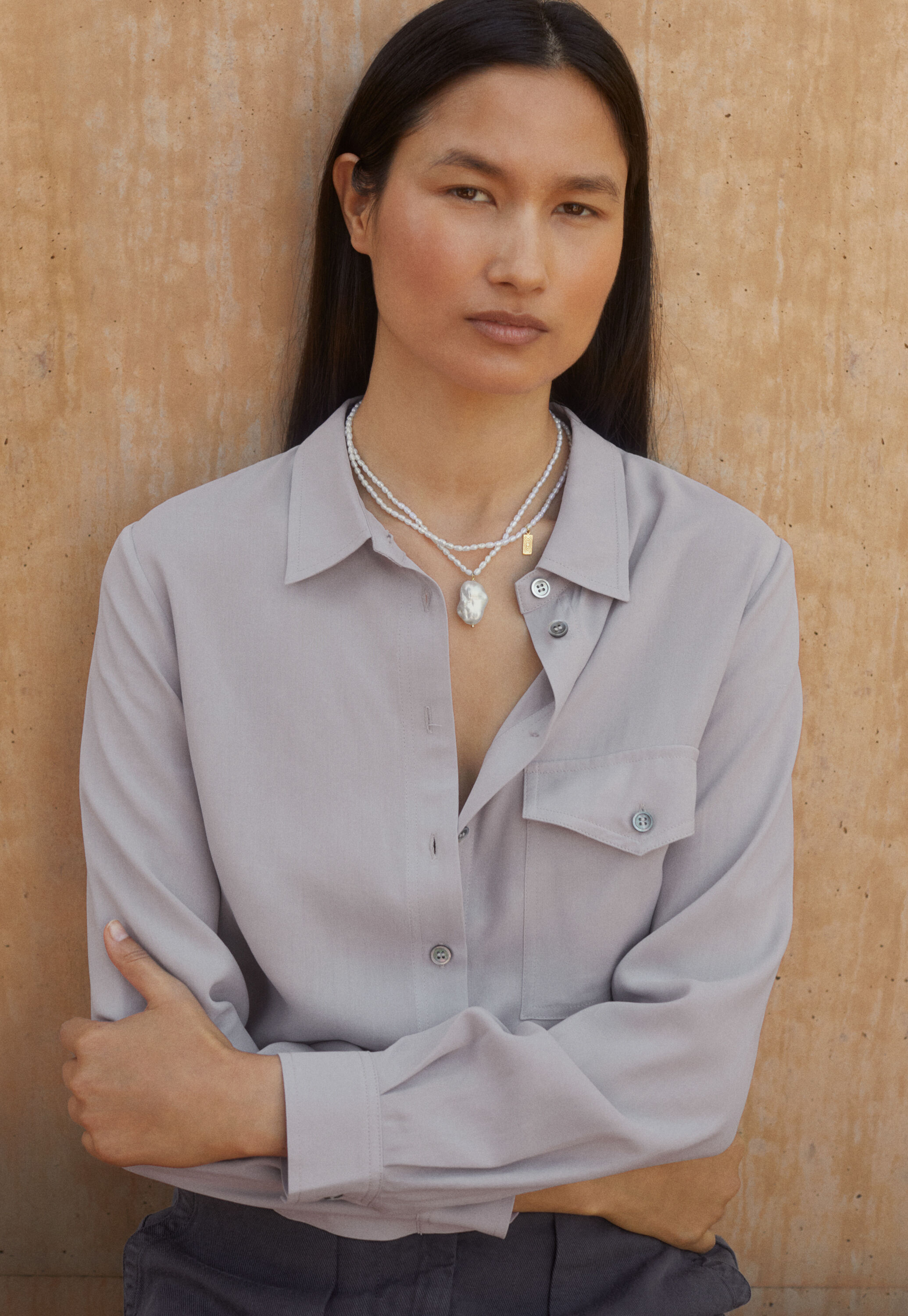 Patch pocket blouse