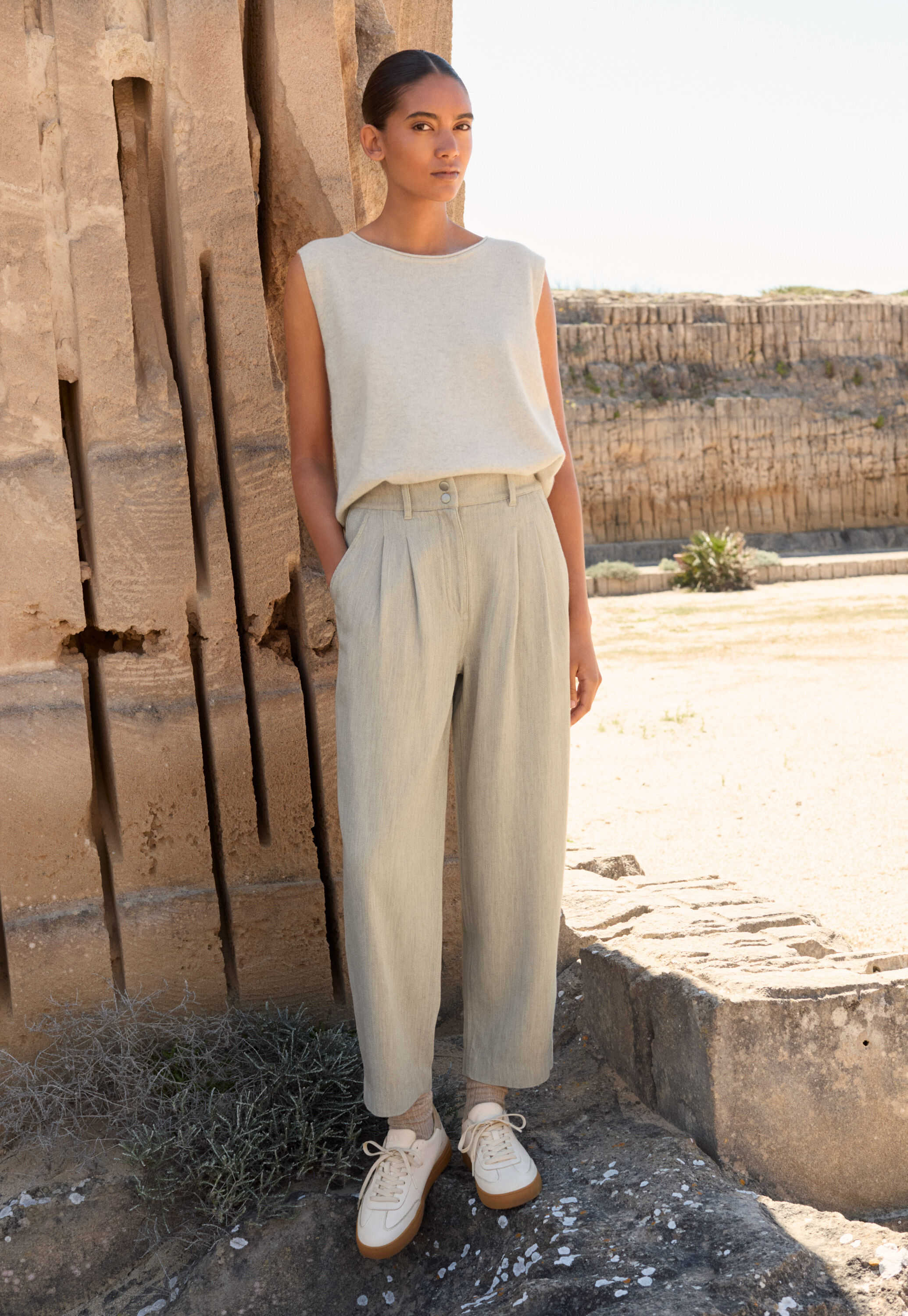 Pleat-front trousers