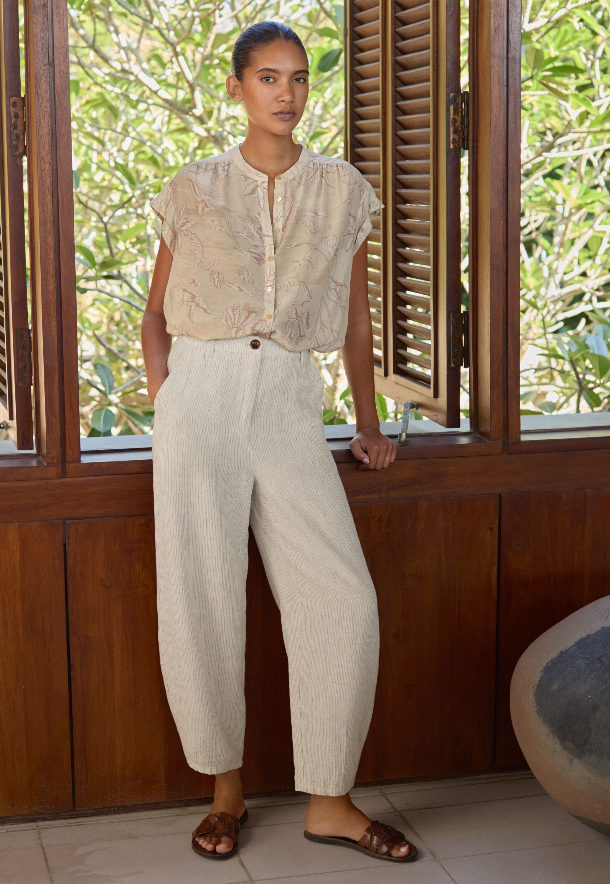 Pleat-front trousers