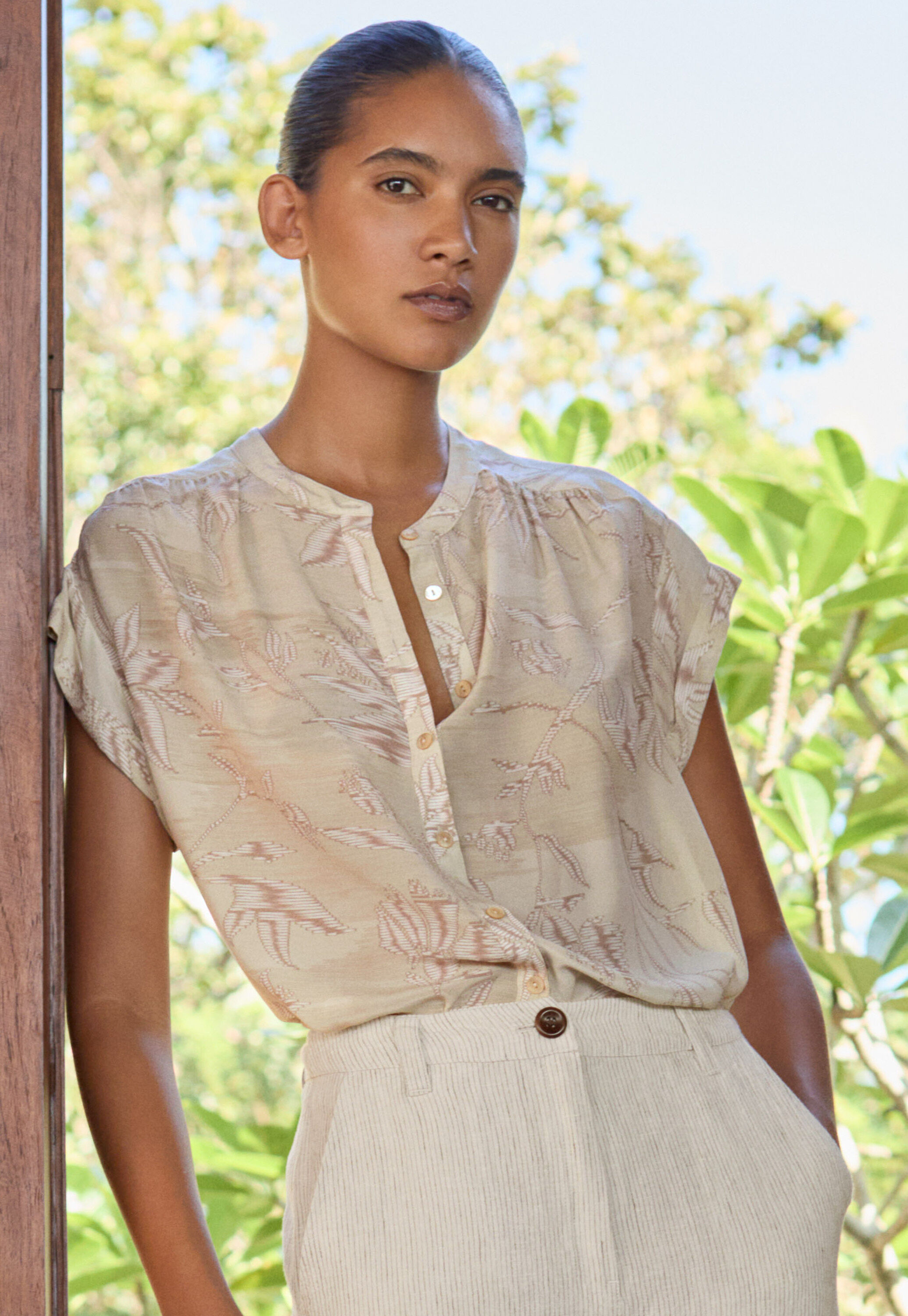 Printed boxy shirt