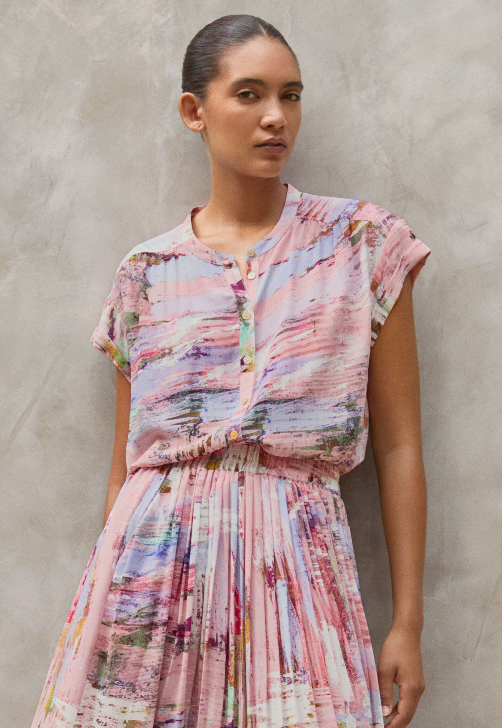 Printed boxy shirt