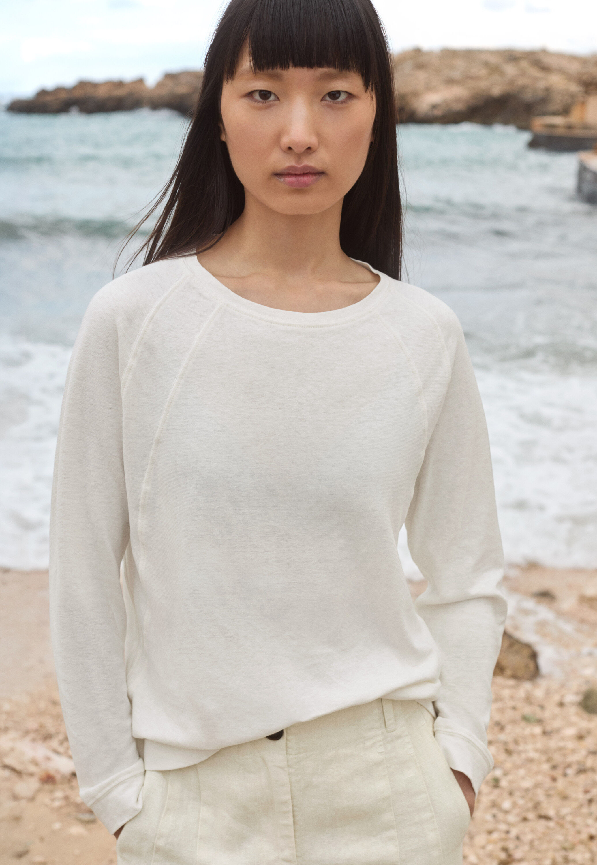 Button-through rib top