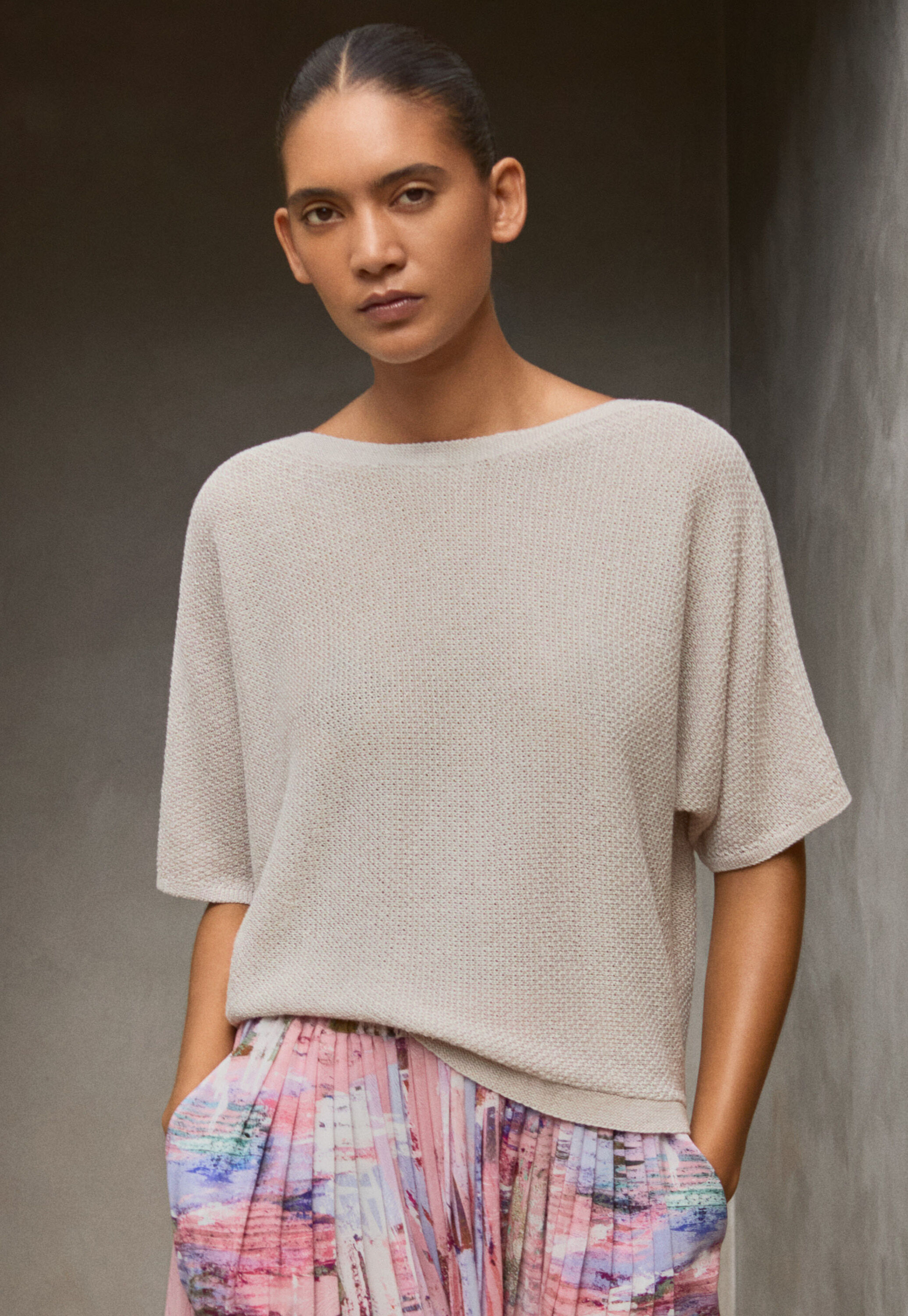 Dolman-sleeve sweater