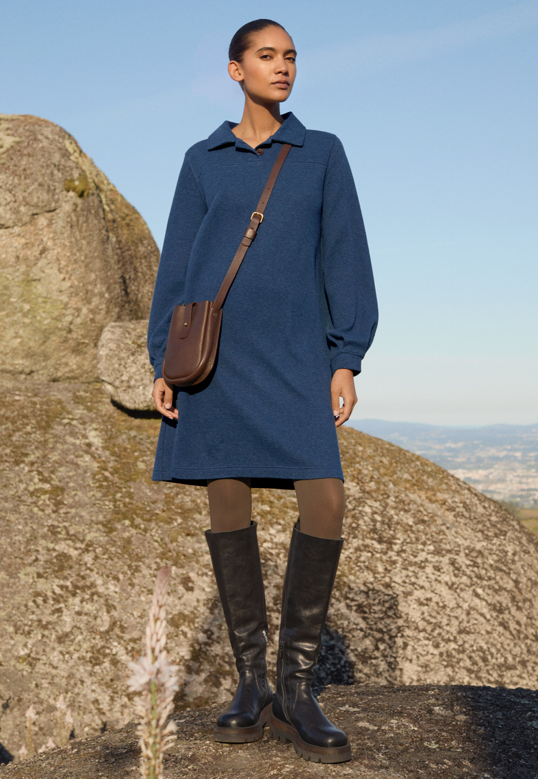 Button-neck dress