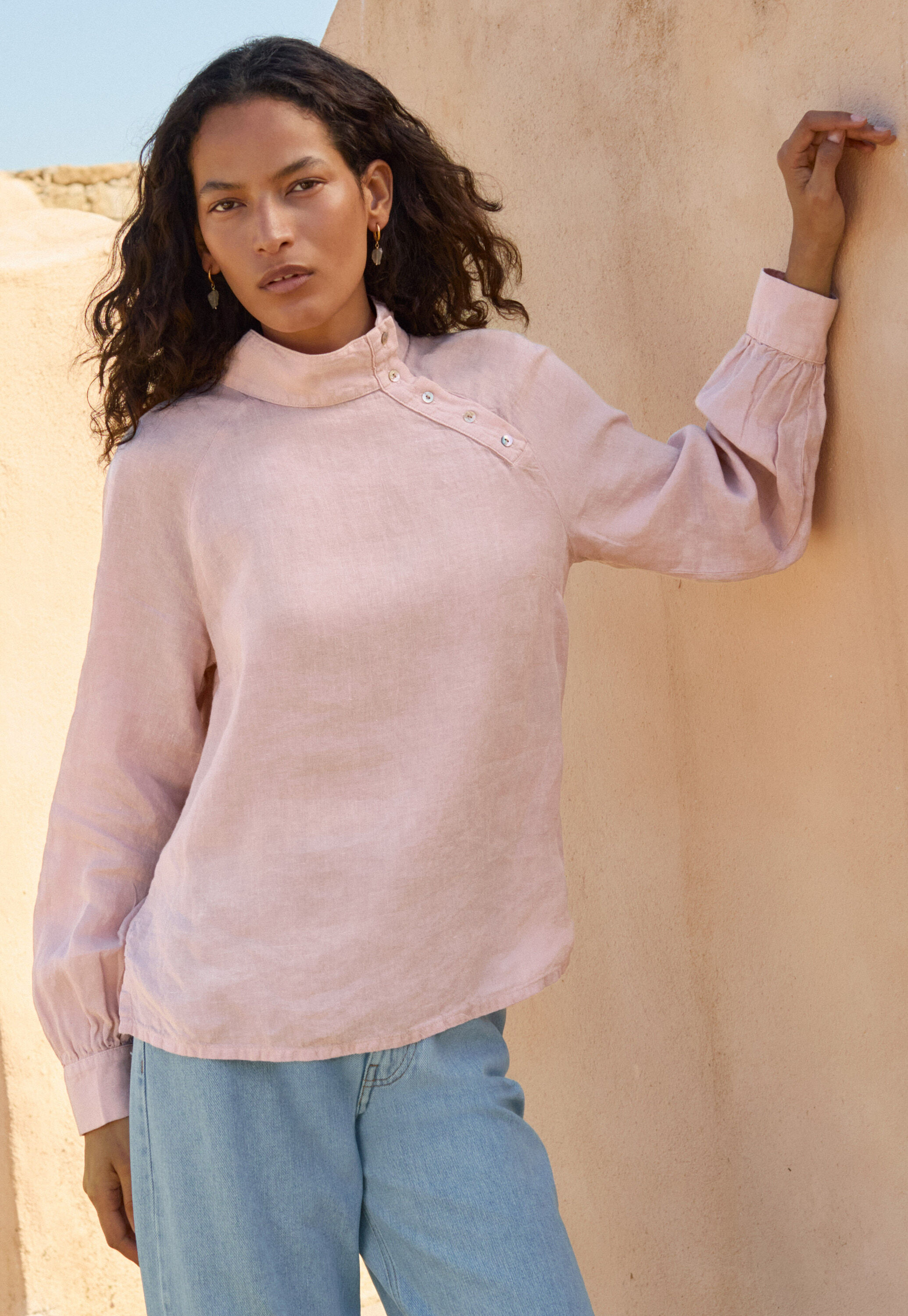 Funnel neck blouse
