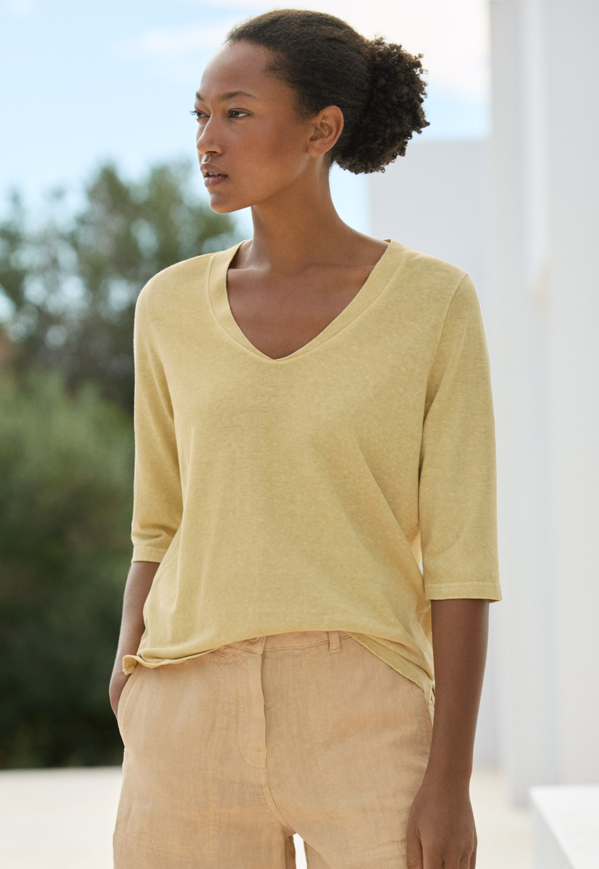 Funnel-neck top