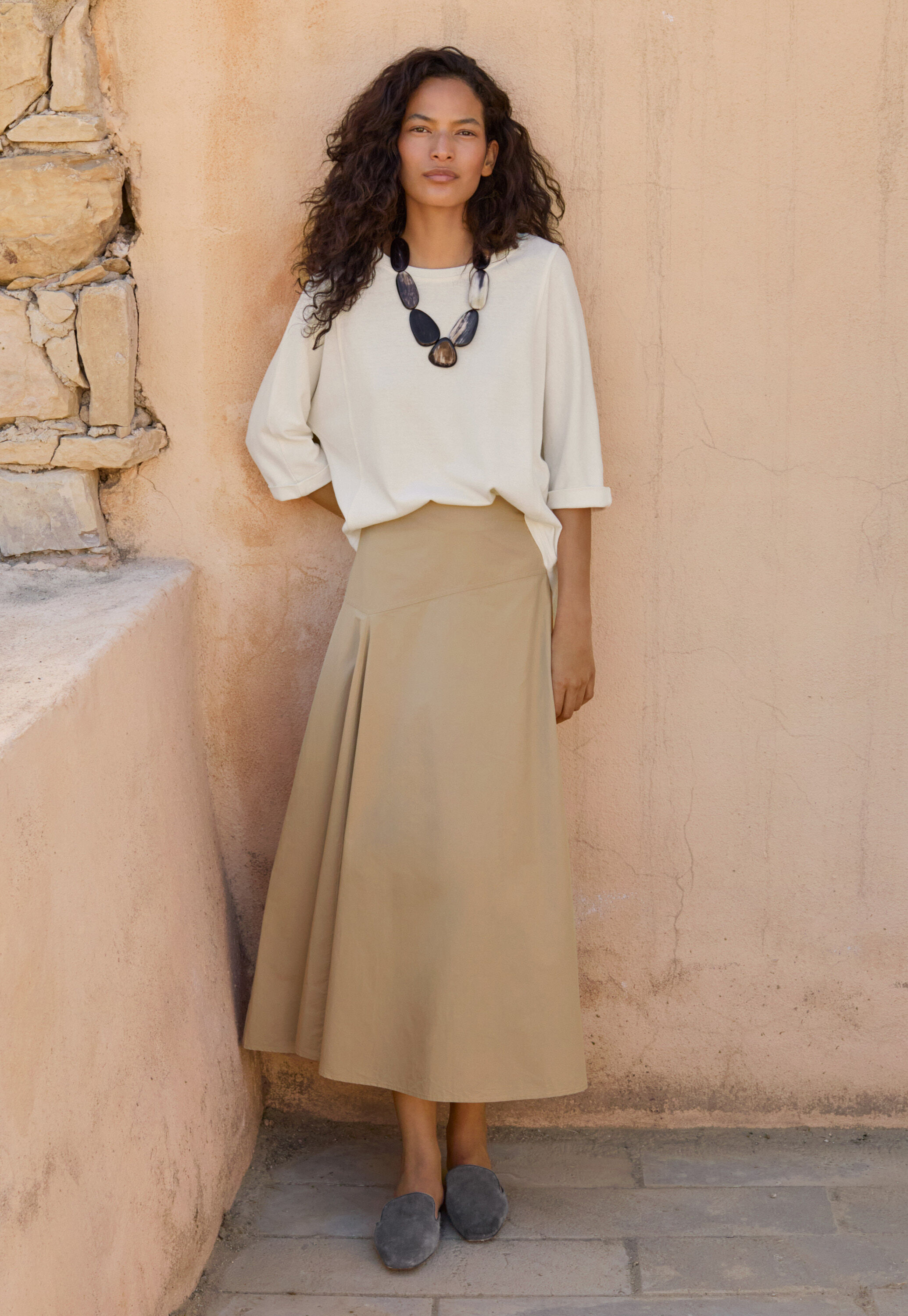 Panelled top, Ecru, large