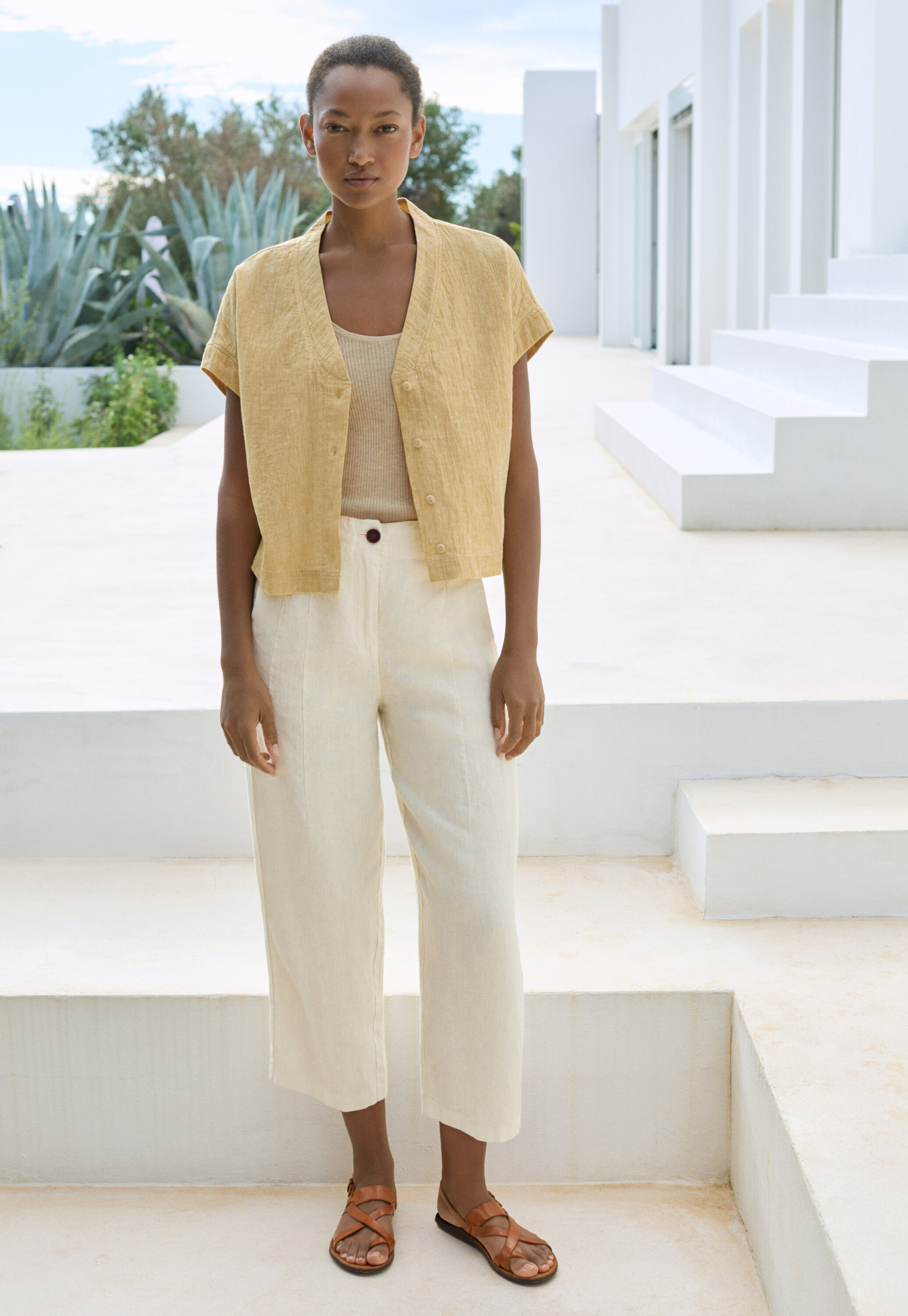 Dart-detail trousers