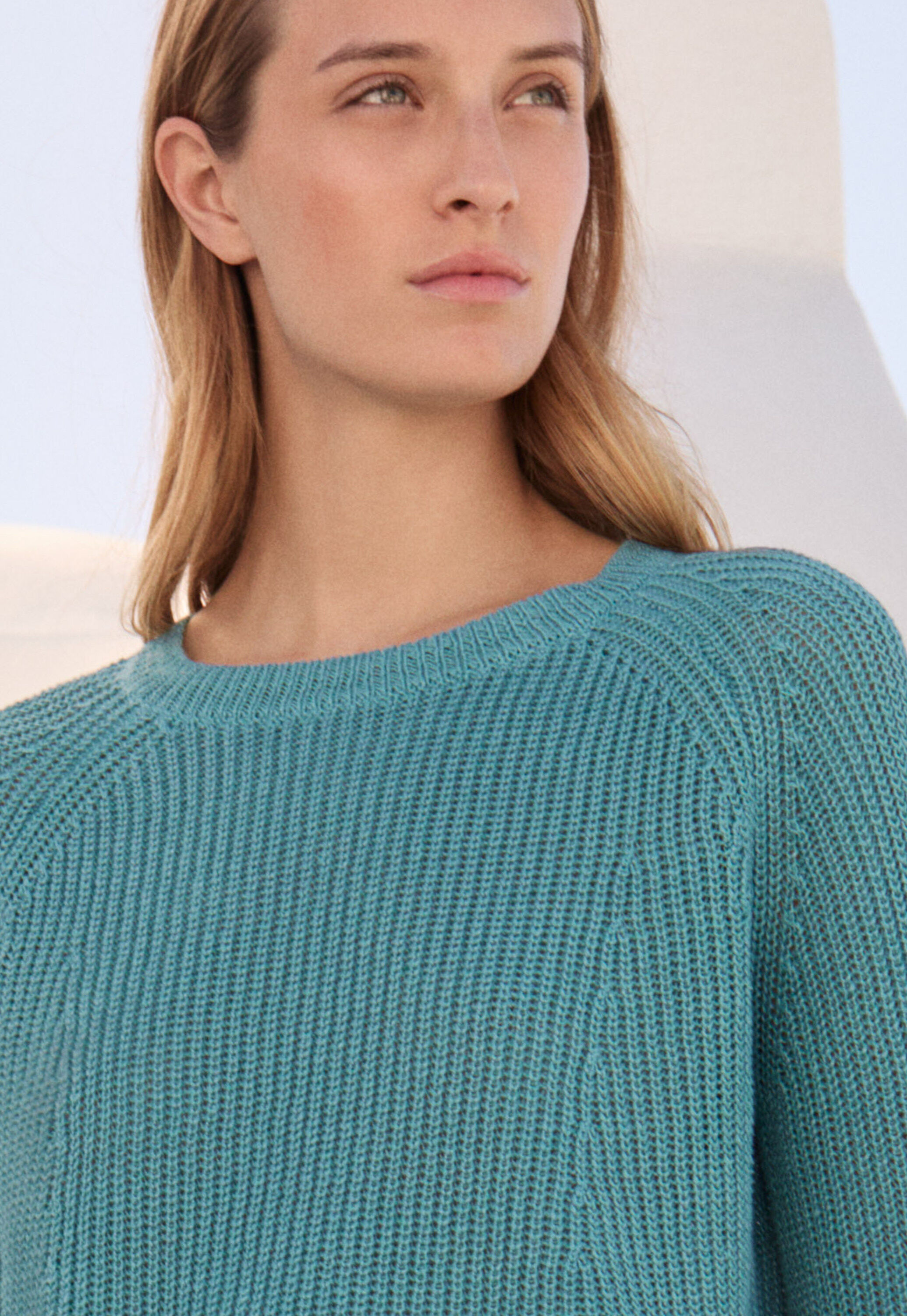 Raglan-sleeve sweater