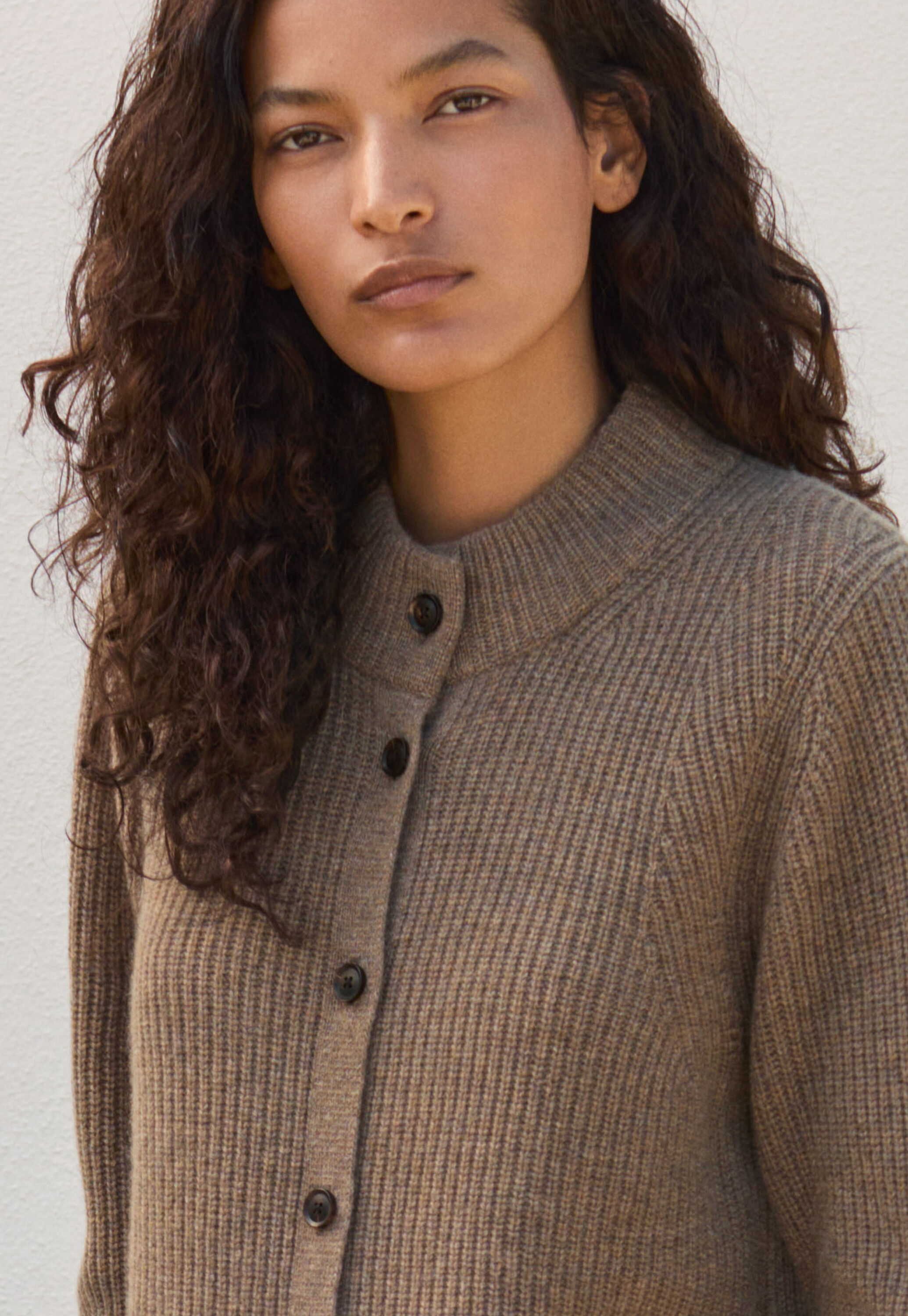 Rib-stitch cardigan