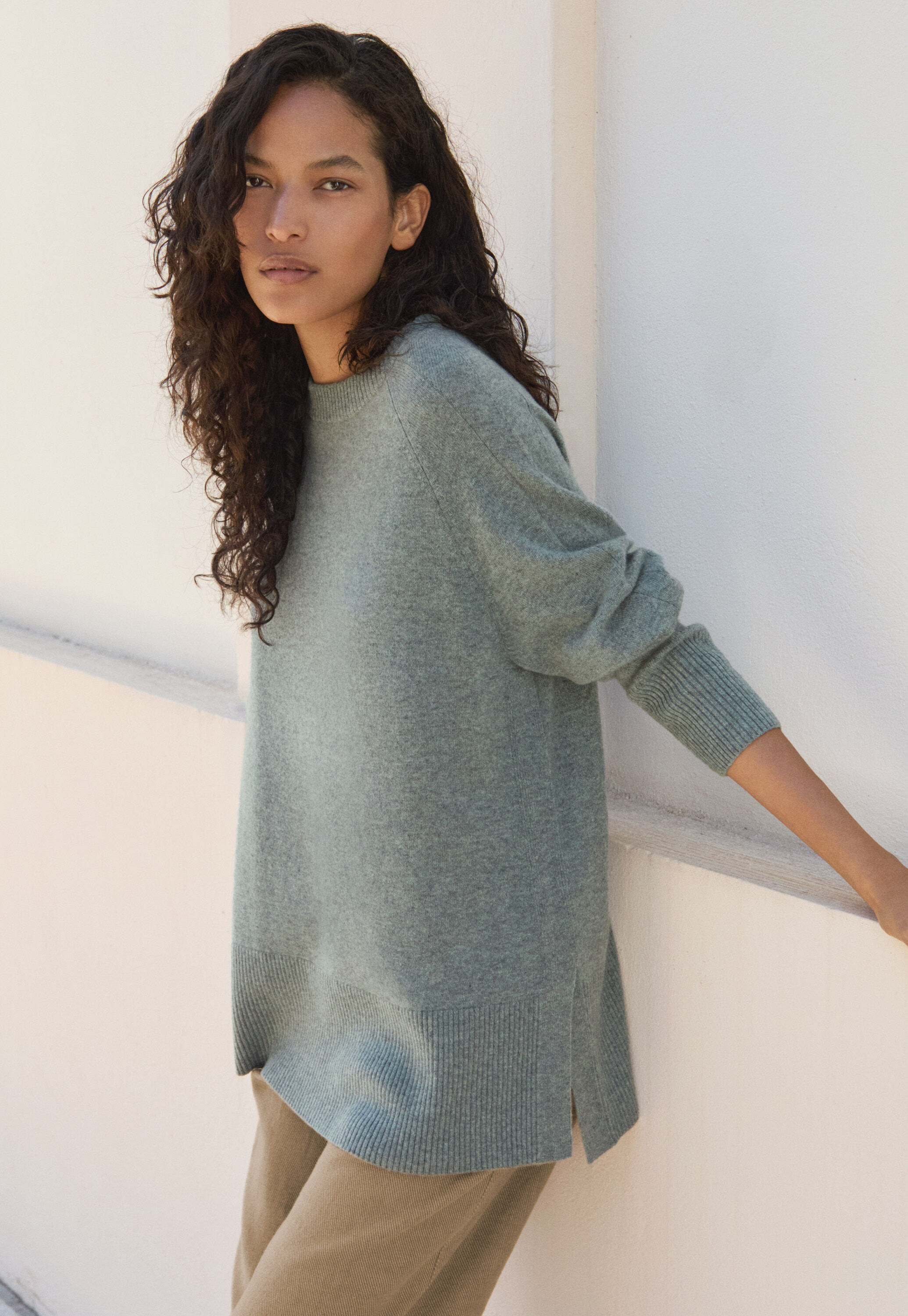 Raglan-sleeve sweater
