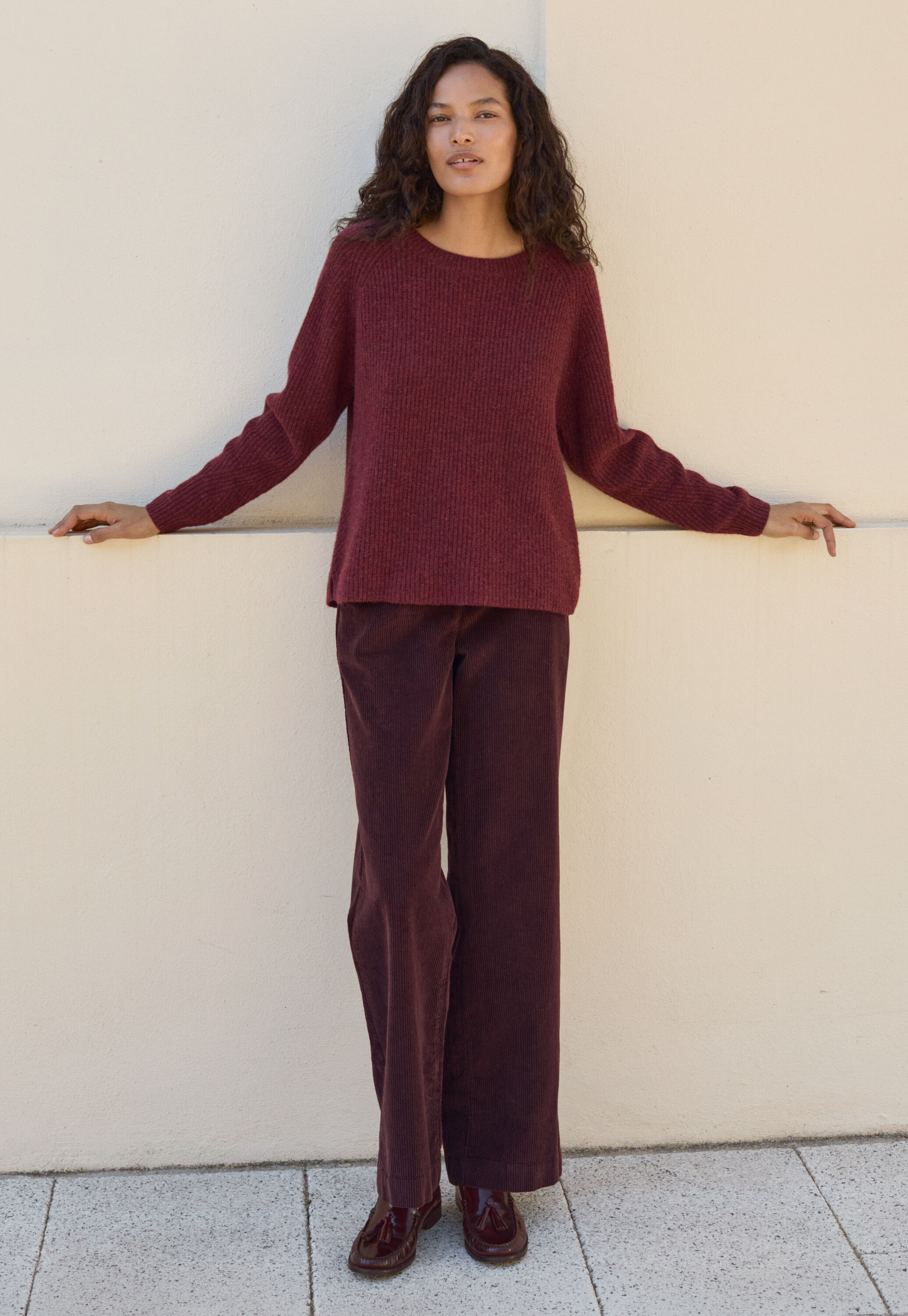 Ribbed crew-neck sweater