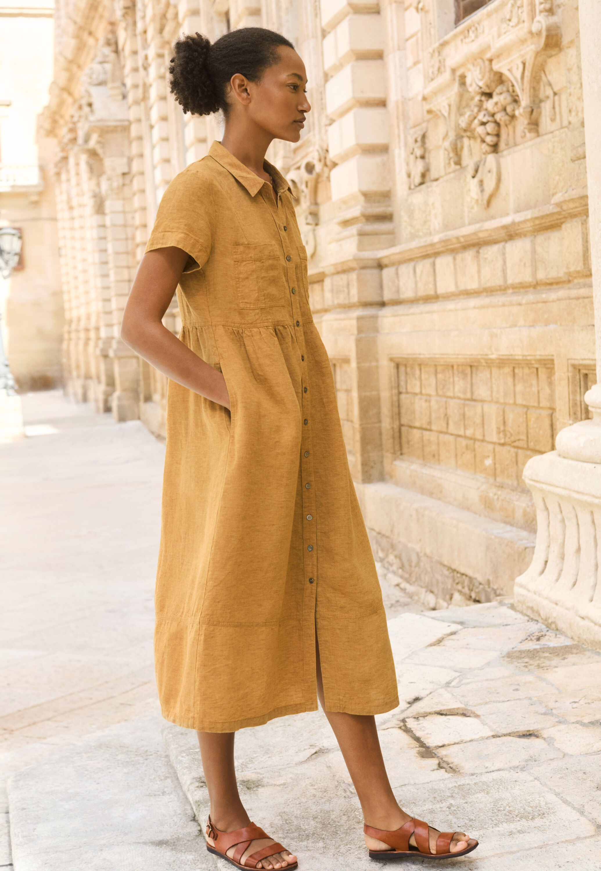 Gathered-waist dress