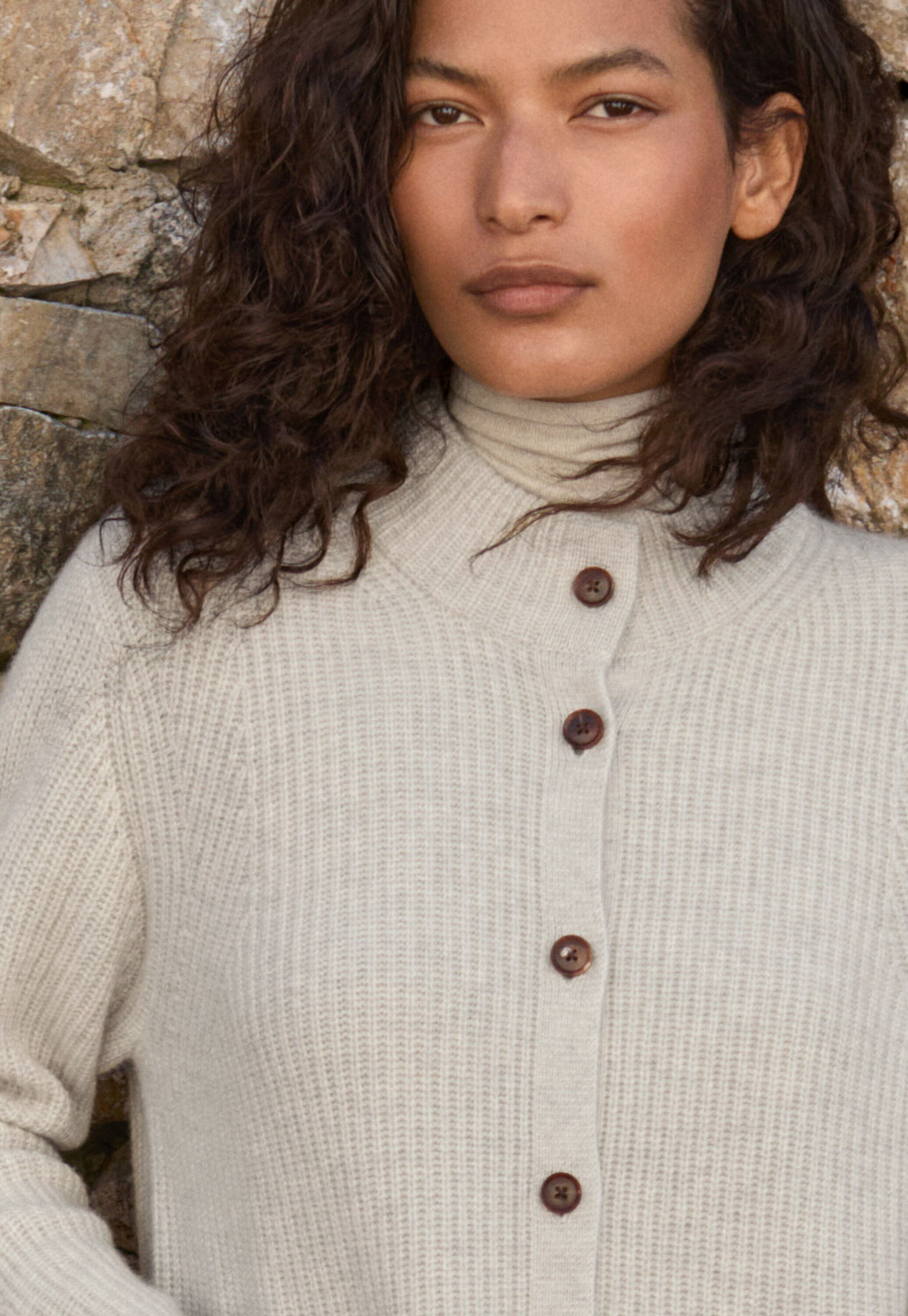 Rib-stitch cardigan