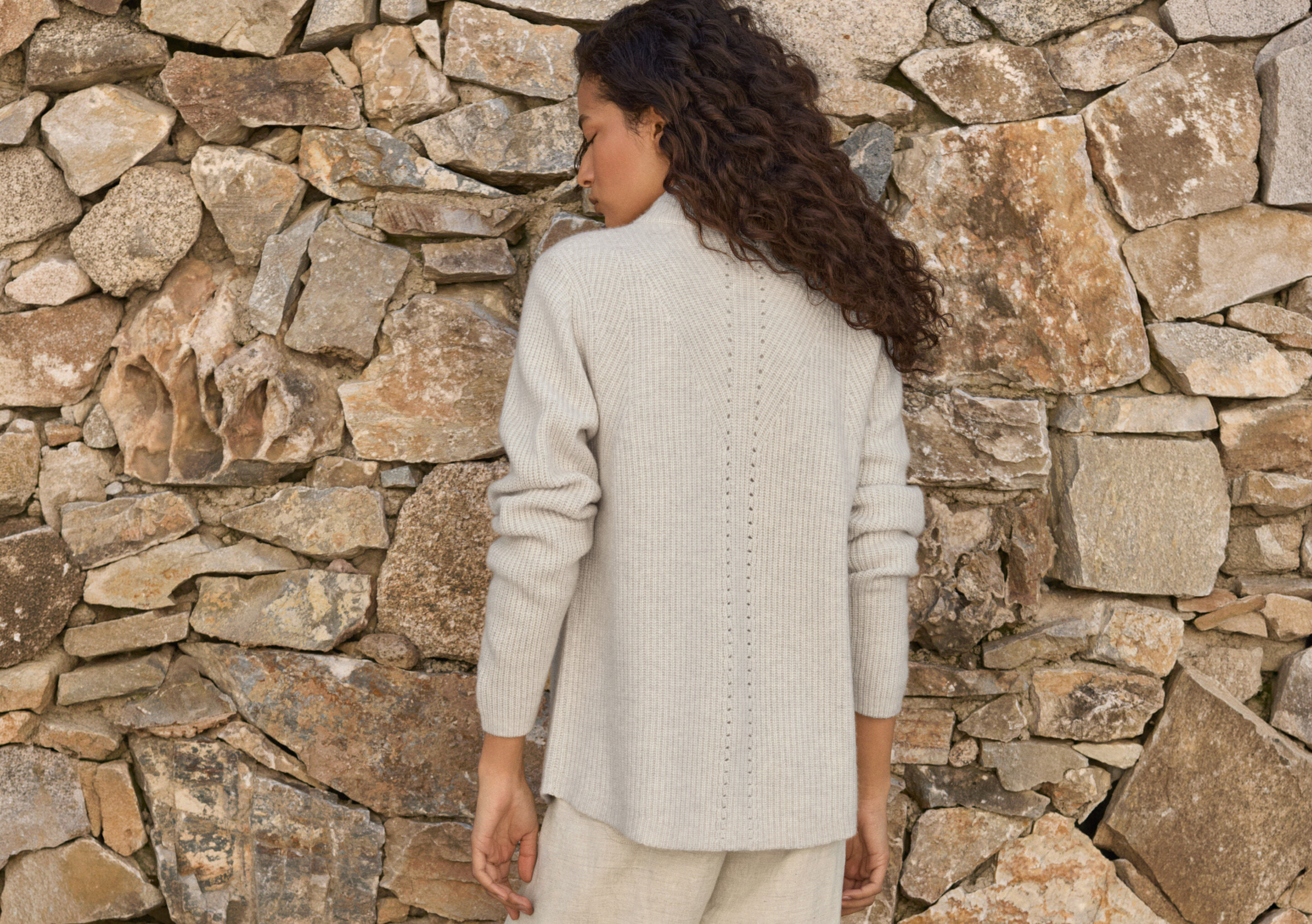 Rib-stitch cardigan