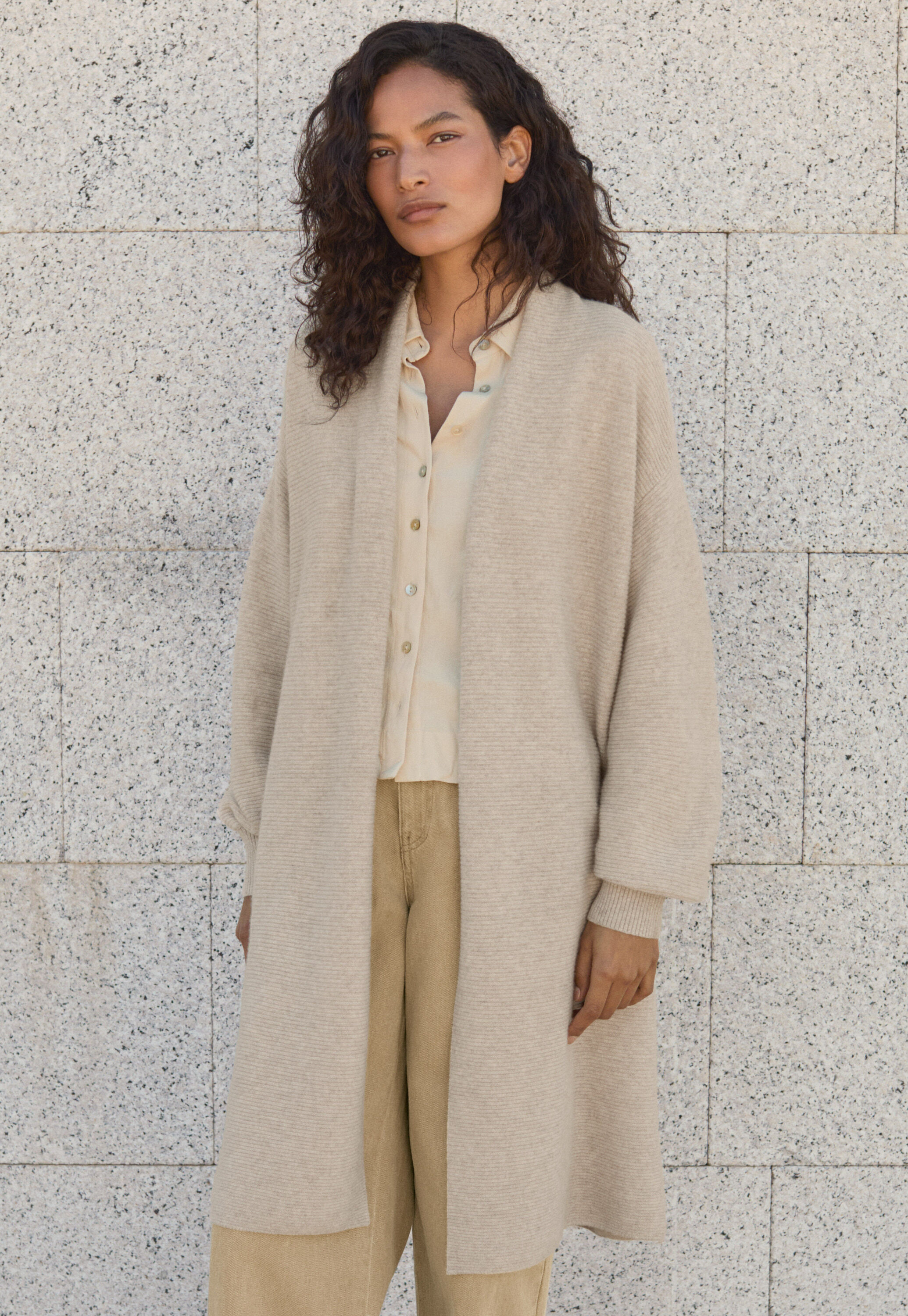 Garter-stitch cardigan