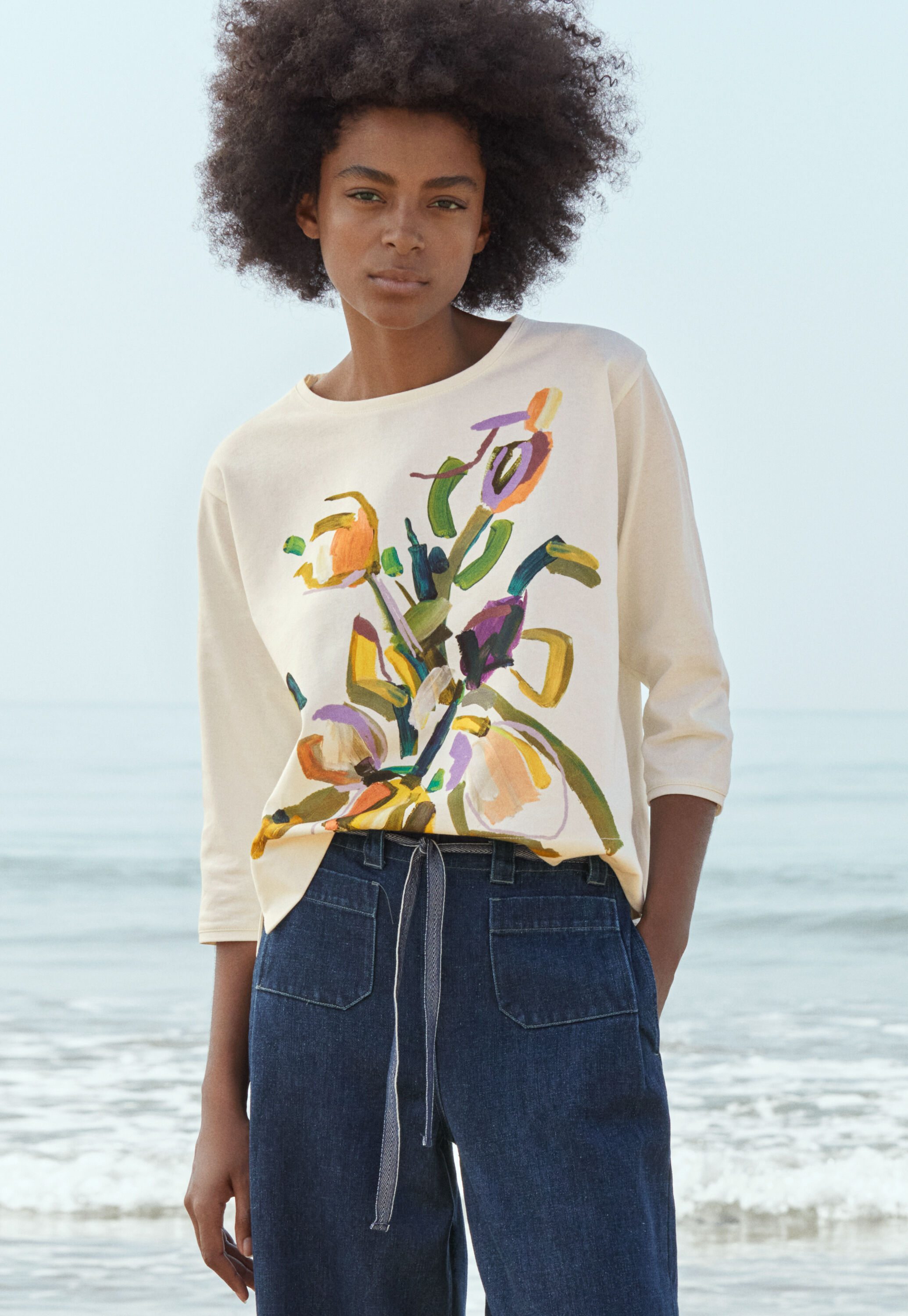 Printed jersey top