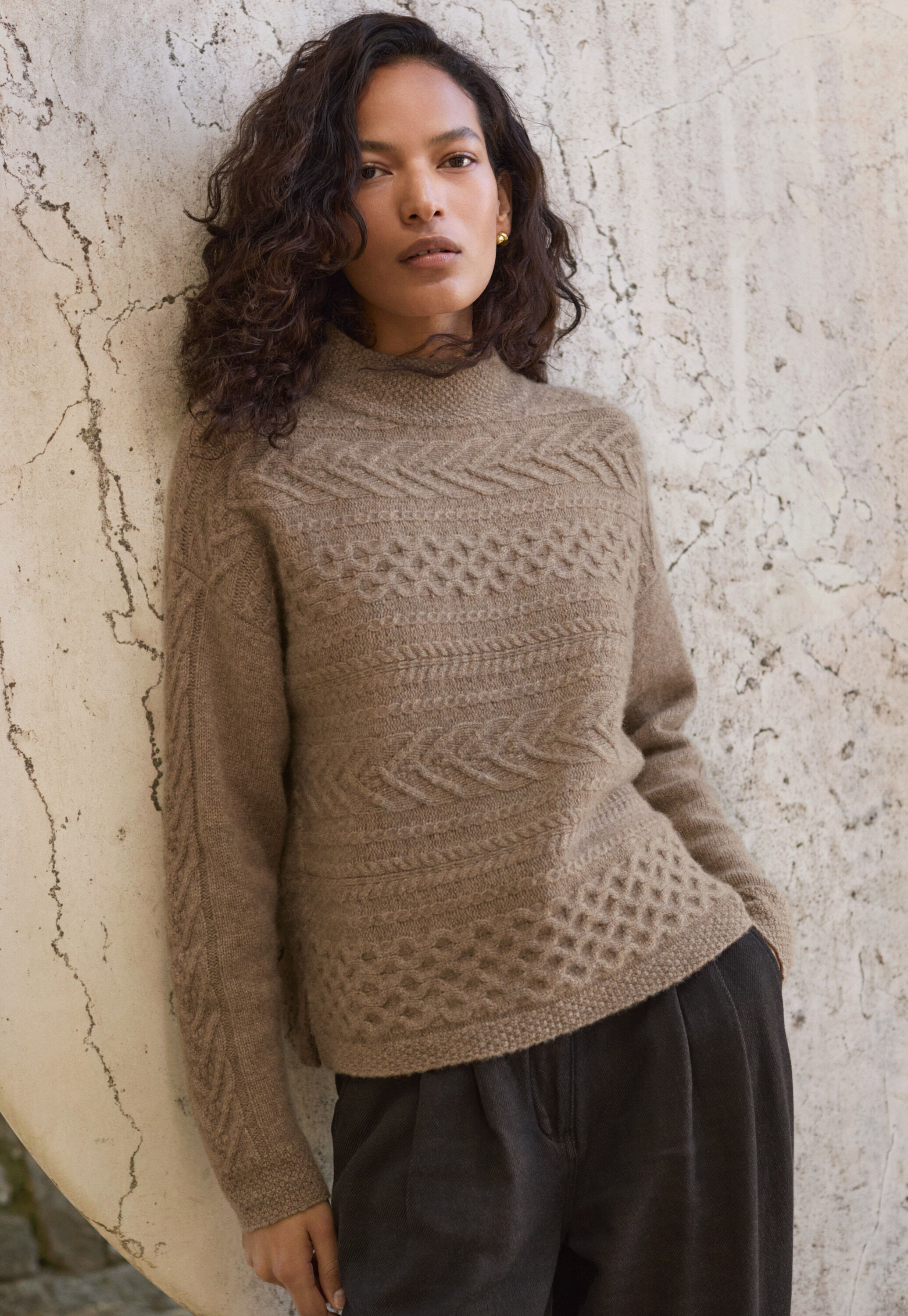Cable-stitch sweater