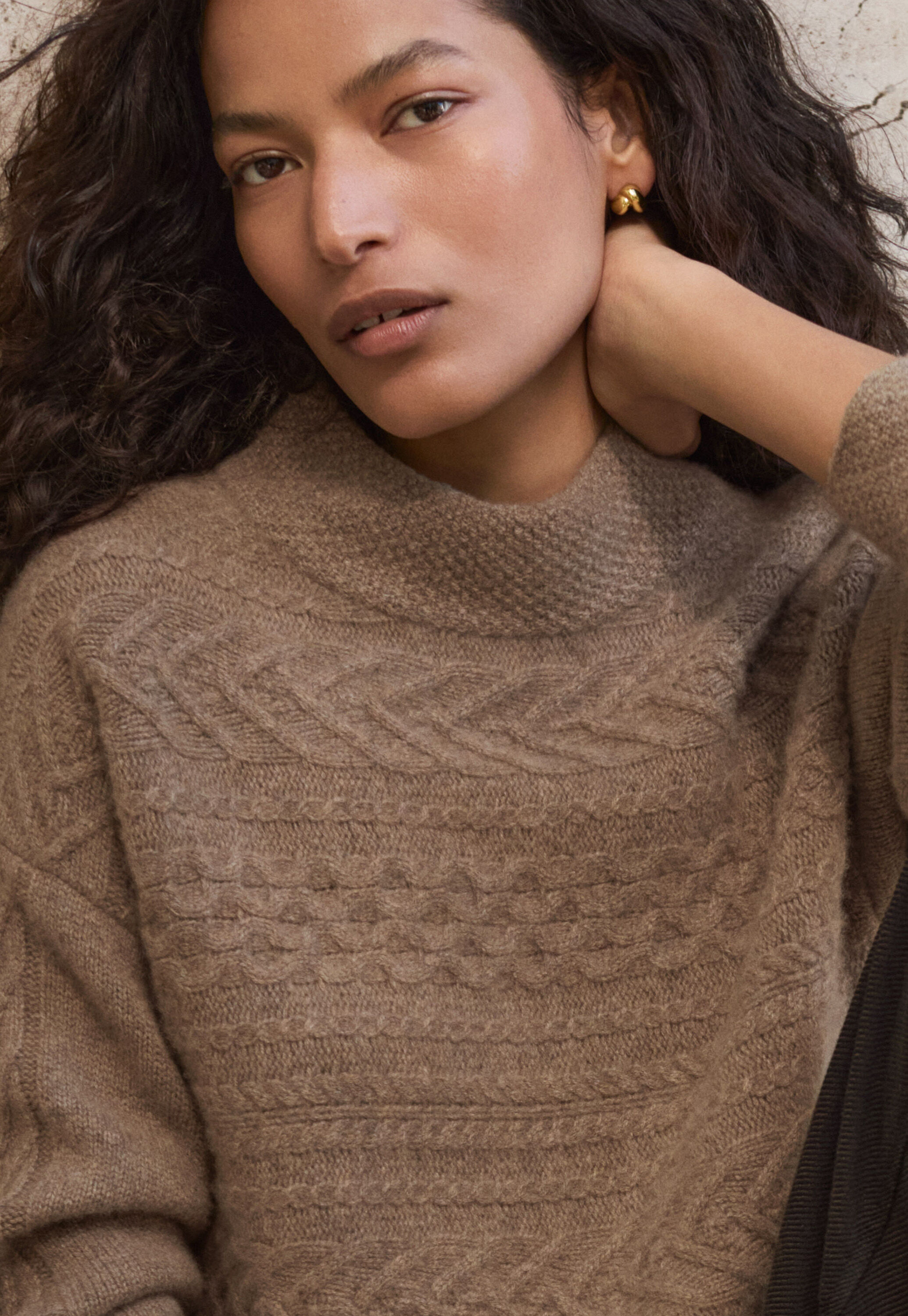 Cable-stitch sweater