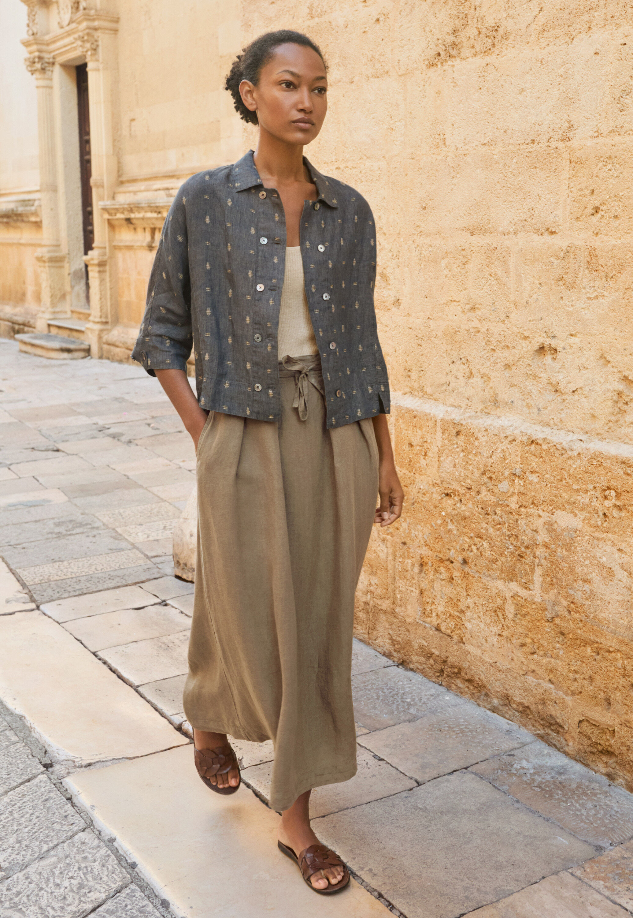 Pleat-detail skirt