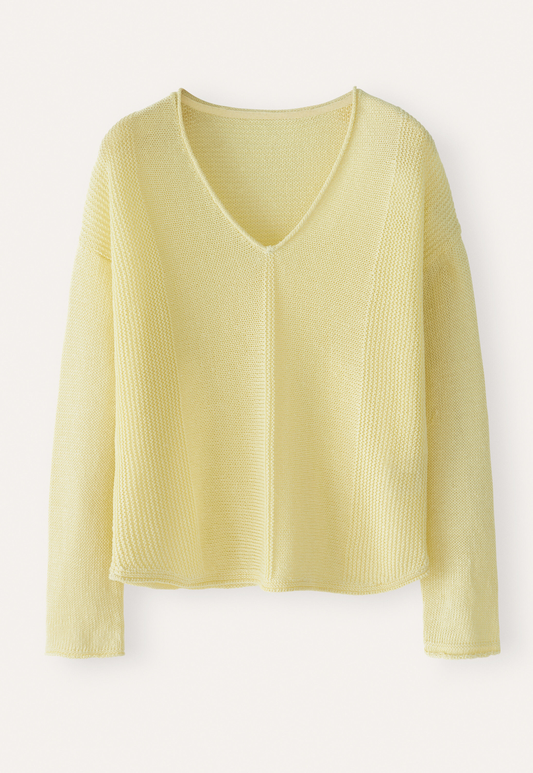 V-neck ribbed panel sweater