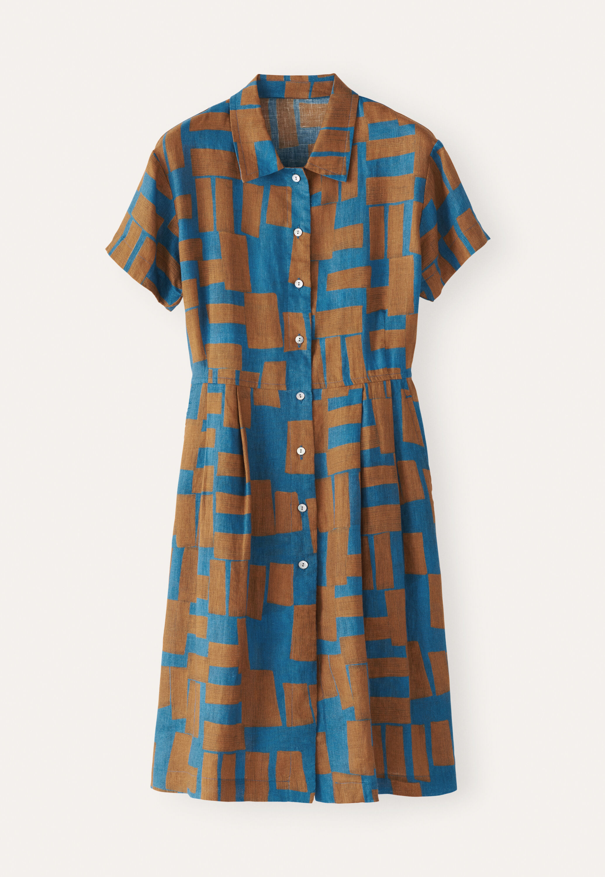 Printed cap-sleeve dress