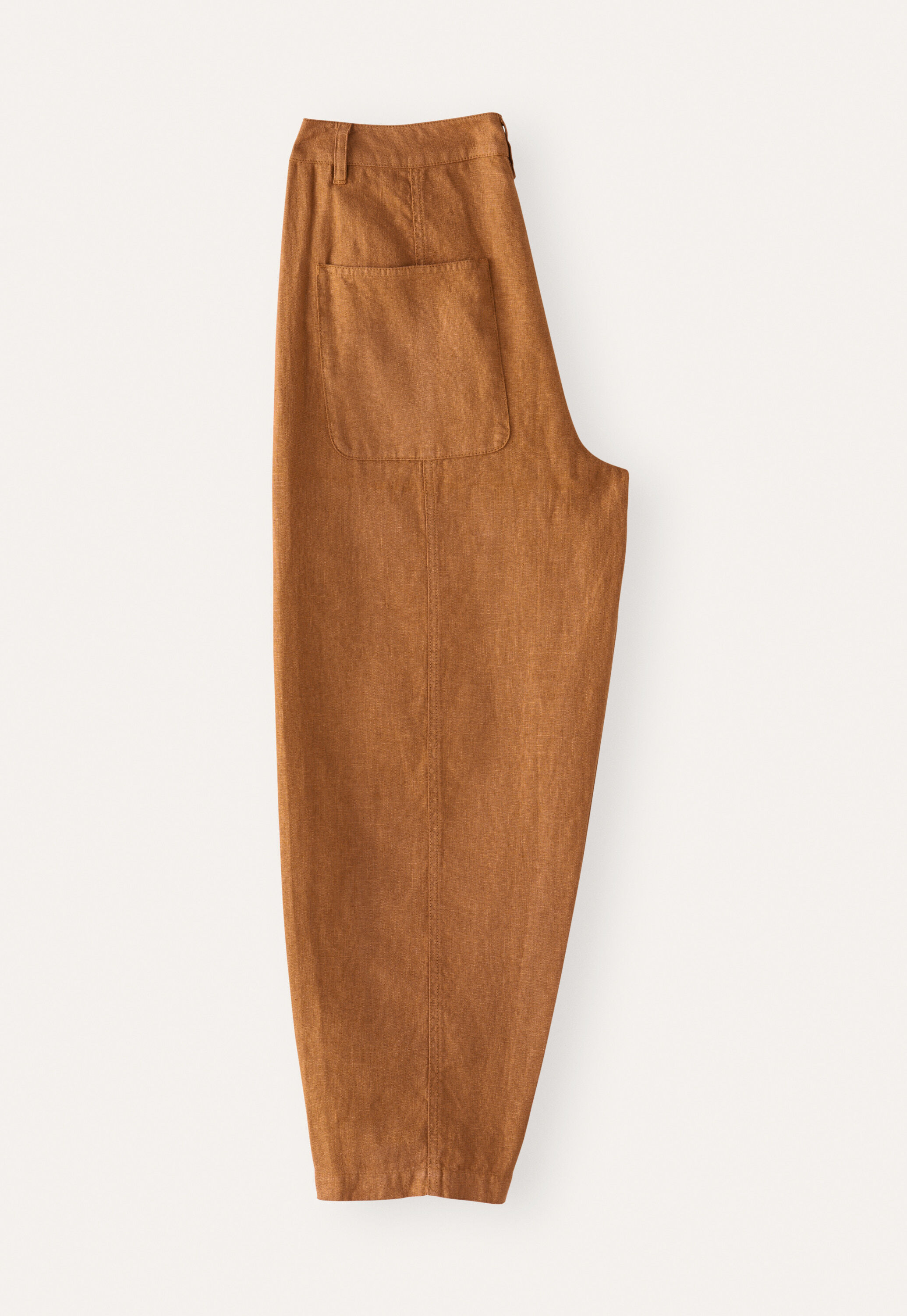 Curved-leg trousers