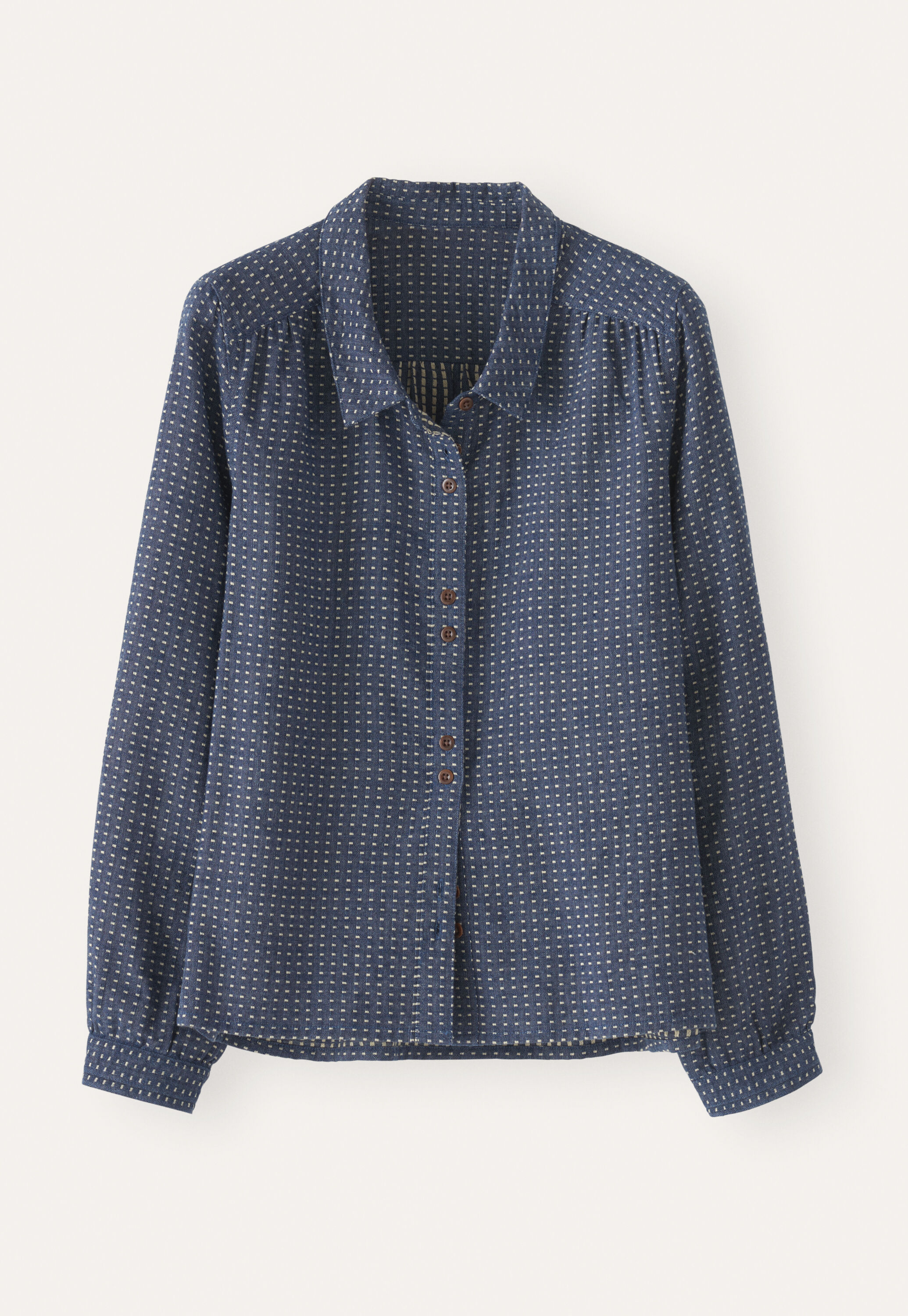 Dot-weave shirt, Soft indigo, large