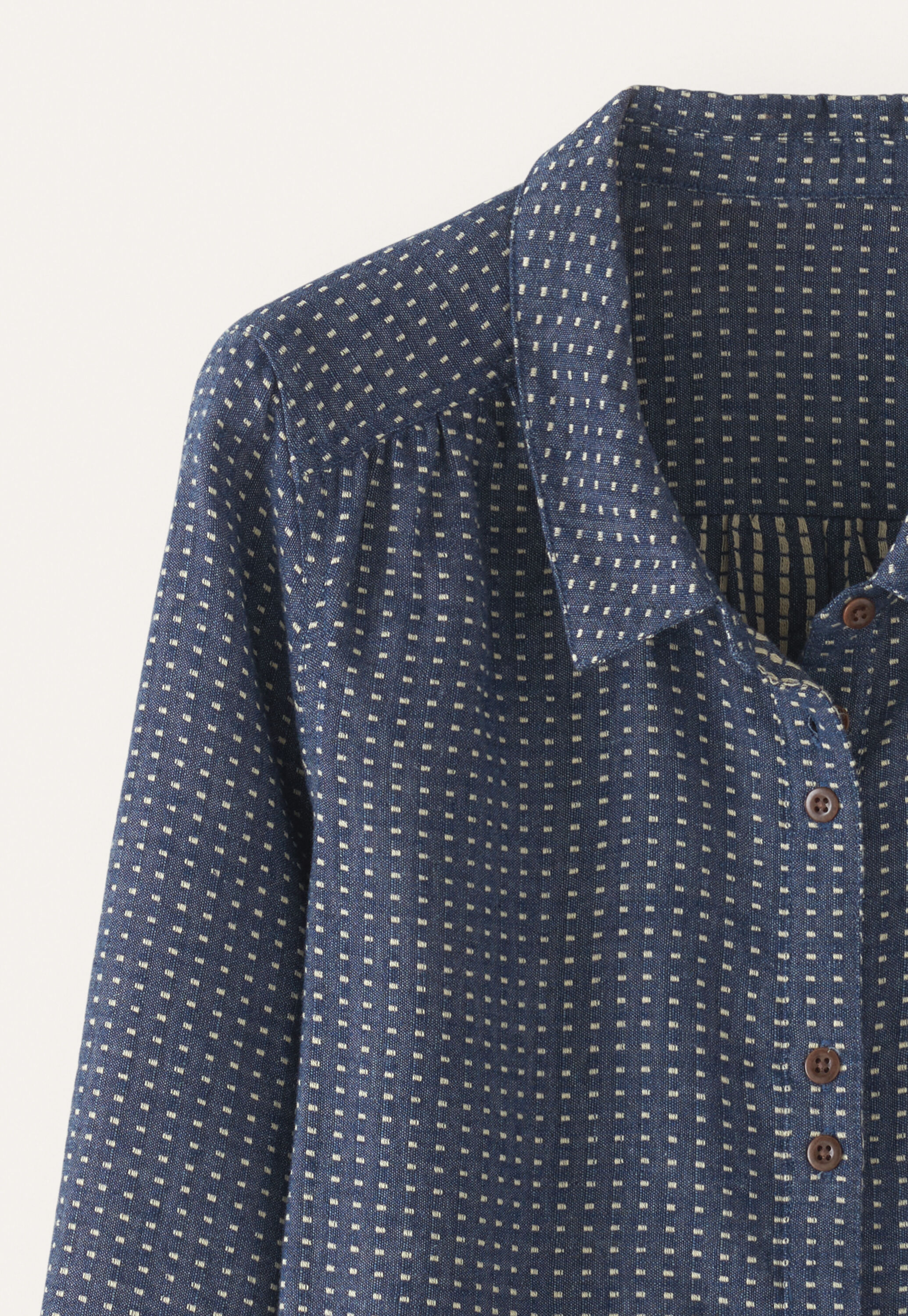 Dot-weave shirt, Soft indigo, large