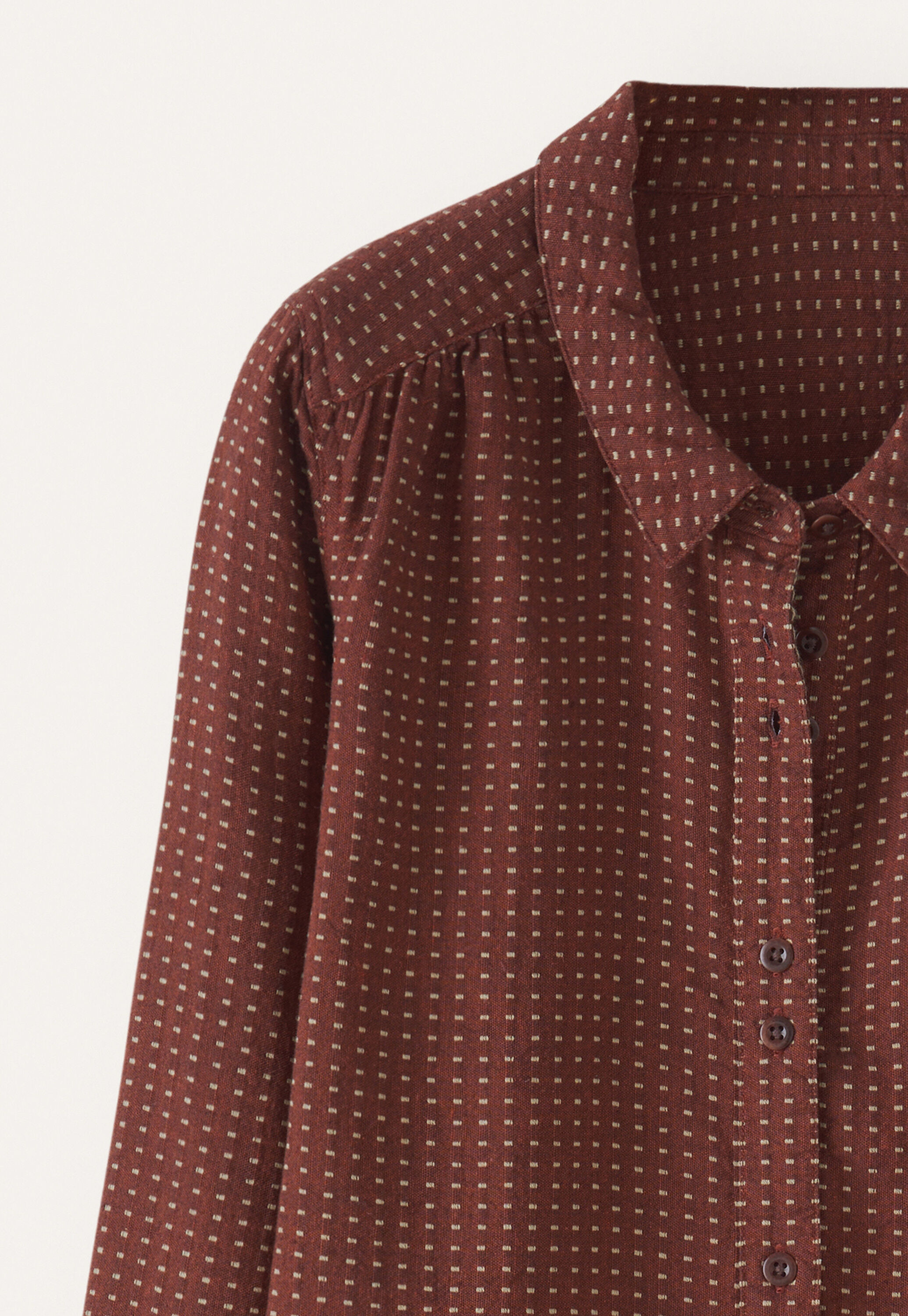 Dot-weave shirt, Rust red, large