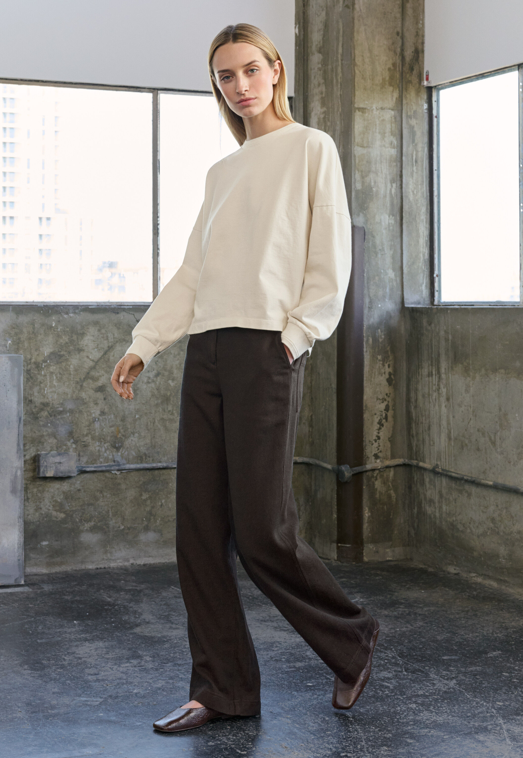 Jersey sweatshirt, Parchment, large
