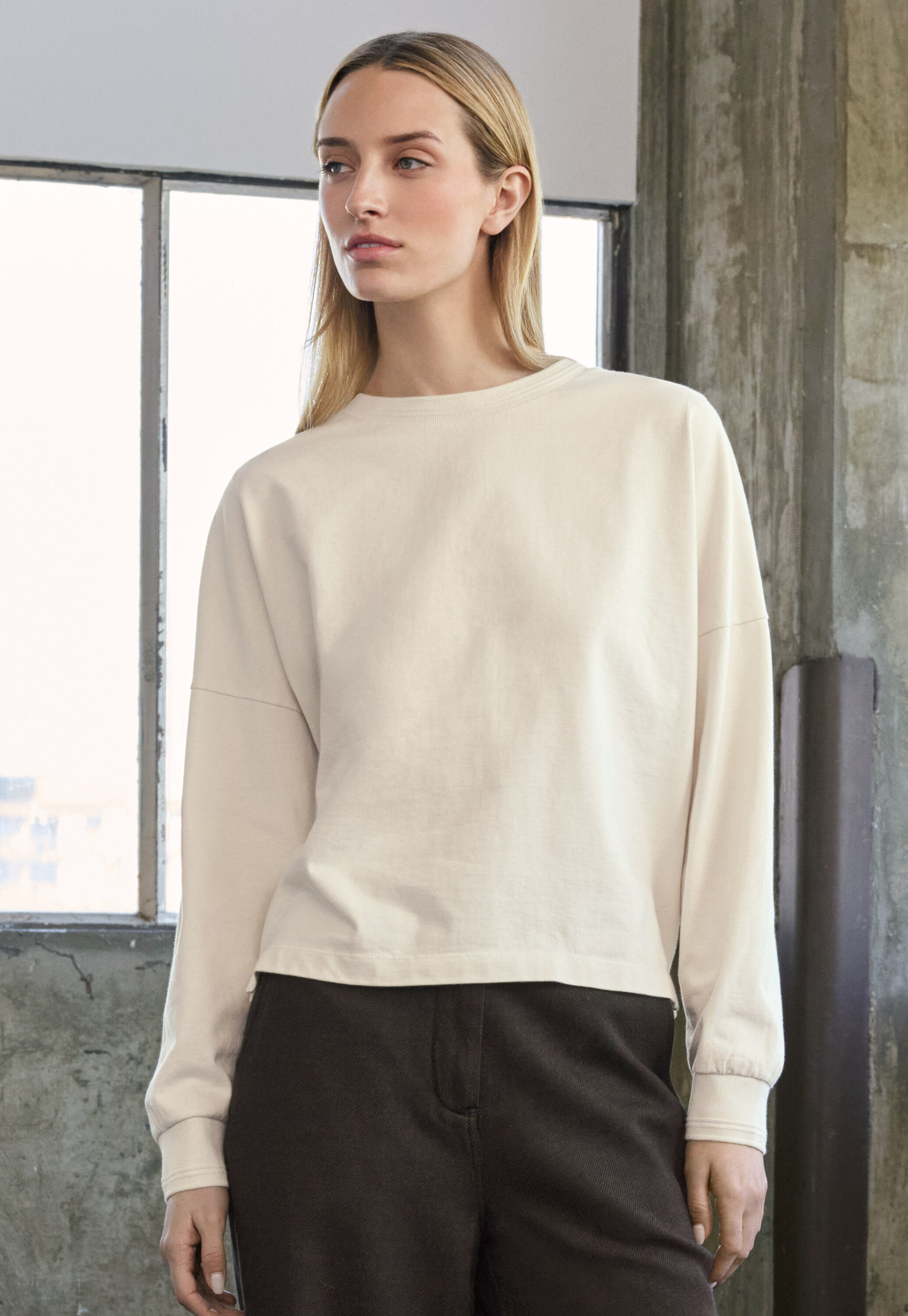 Jersey sweatshirt, Parchment, large