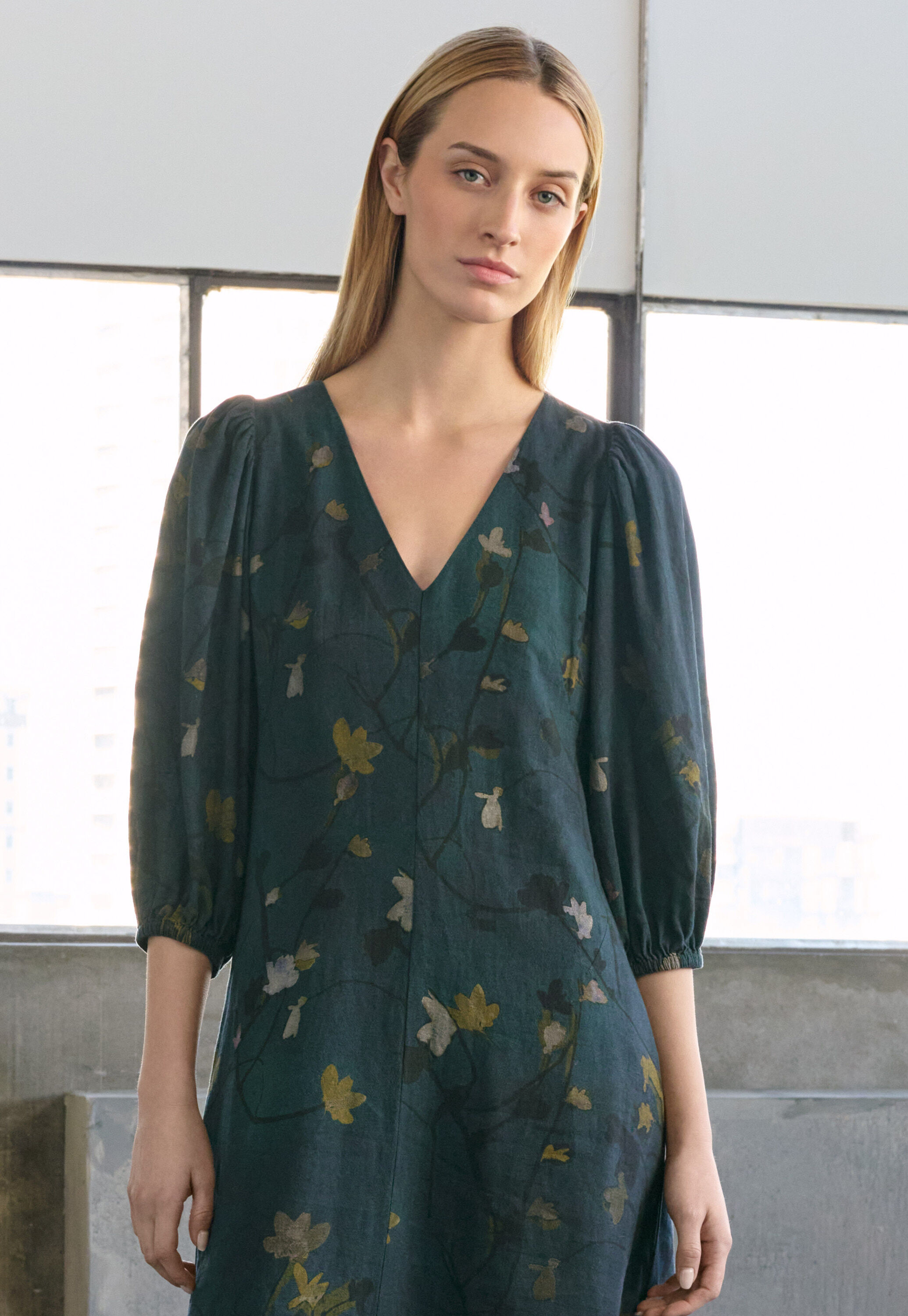 Peplum-detail dress