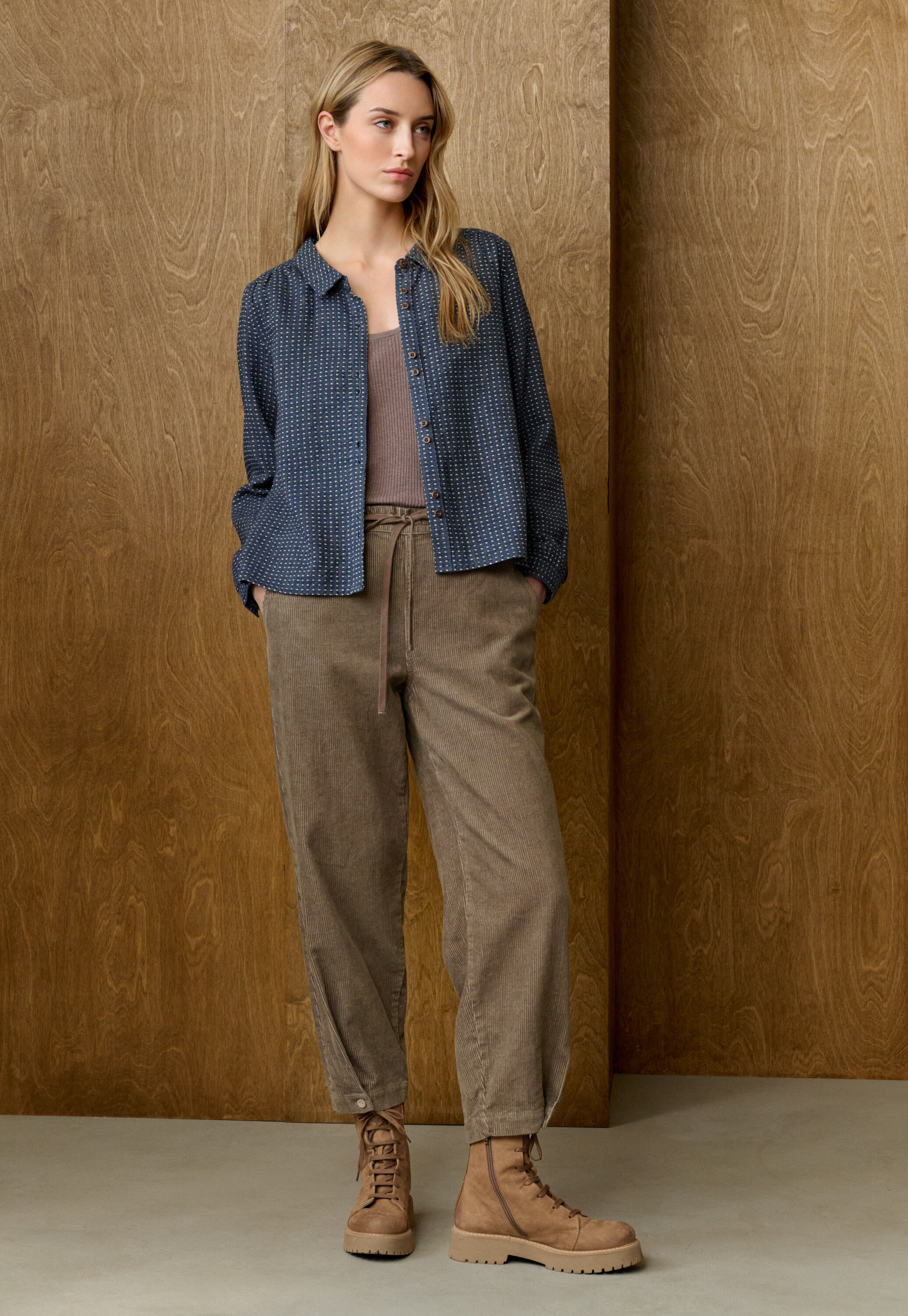 Dot-weave shirt, Soft indigo, large