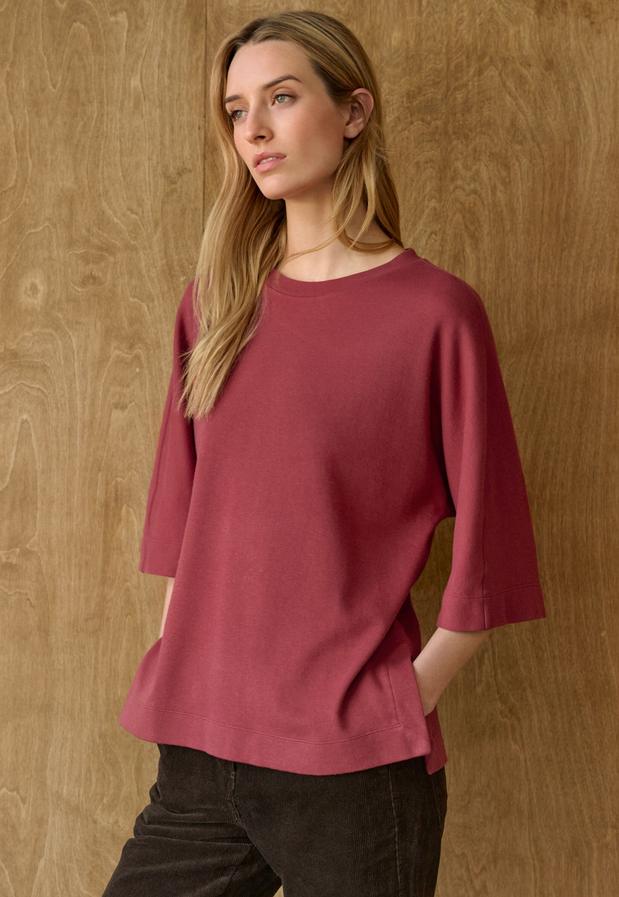 Funnel-neck top