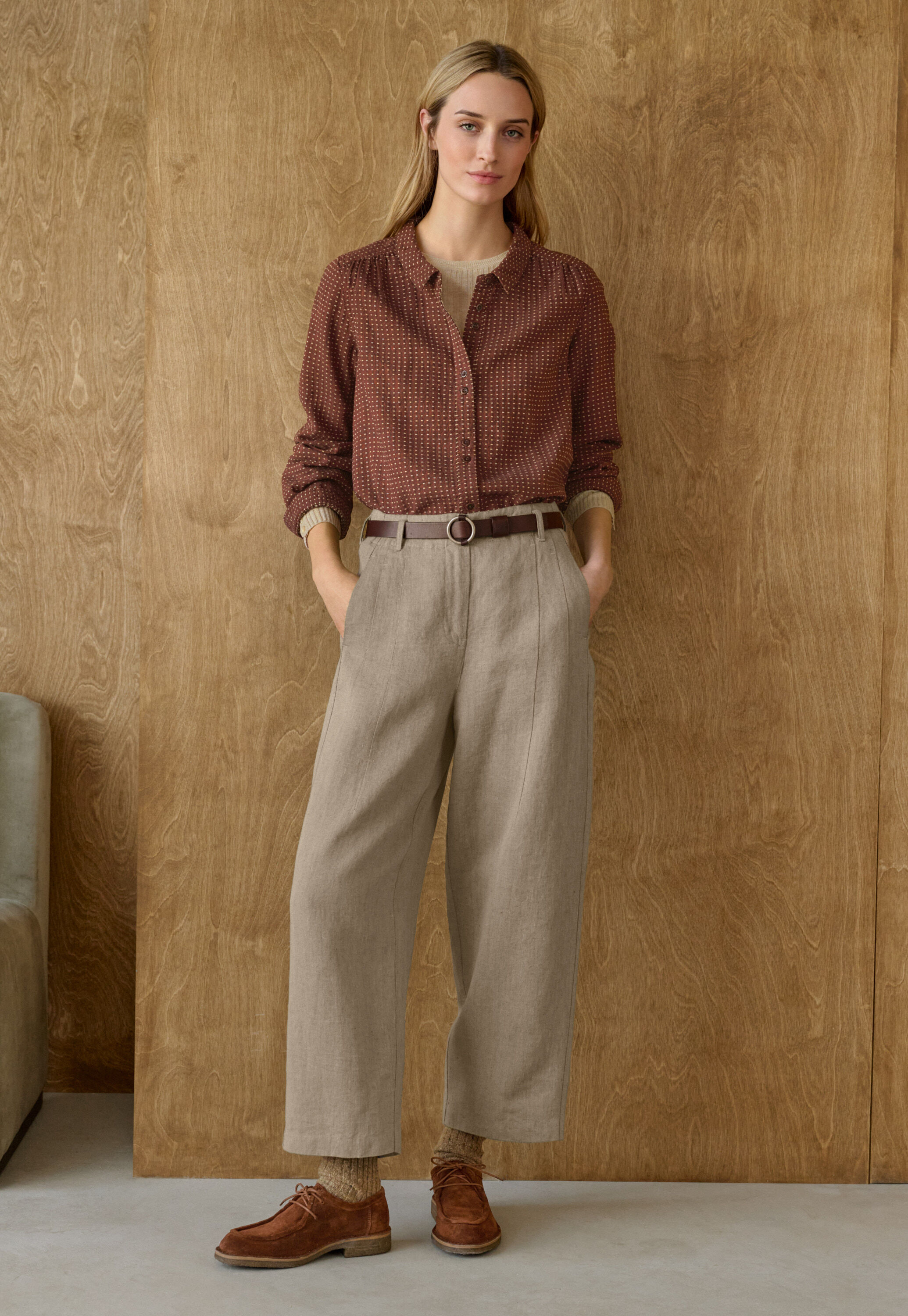 Pleat-front trousers