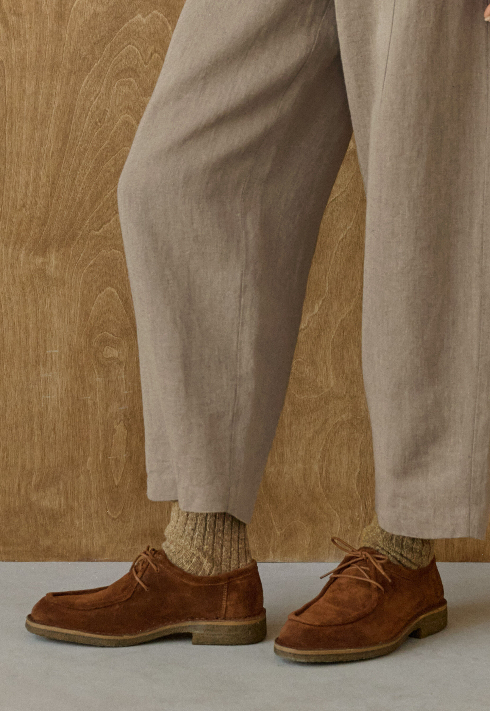 Lace-up shoes, Red tan, large